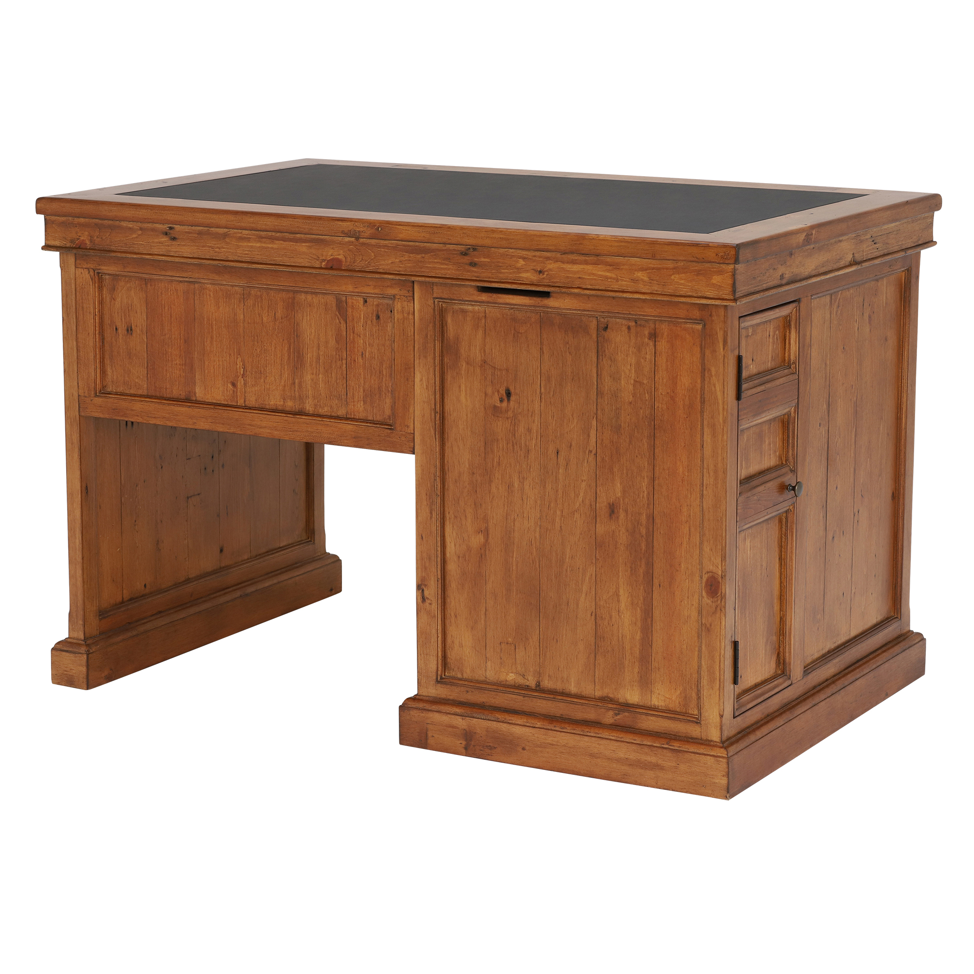 Villiers Reclaimed Wood Single Pedestal Desk, In Vintage Finish