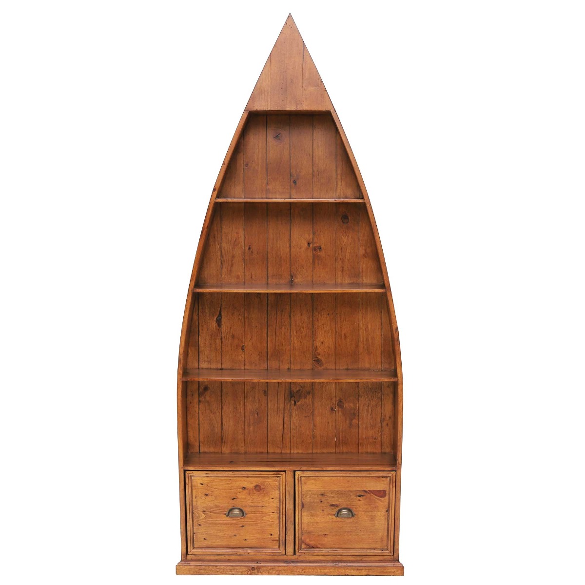 Villiers Reclaimed Wood Boat Bookcase, In Vintage Finish