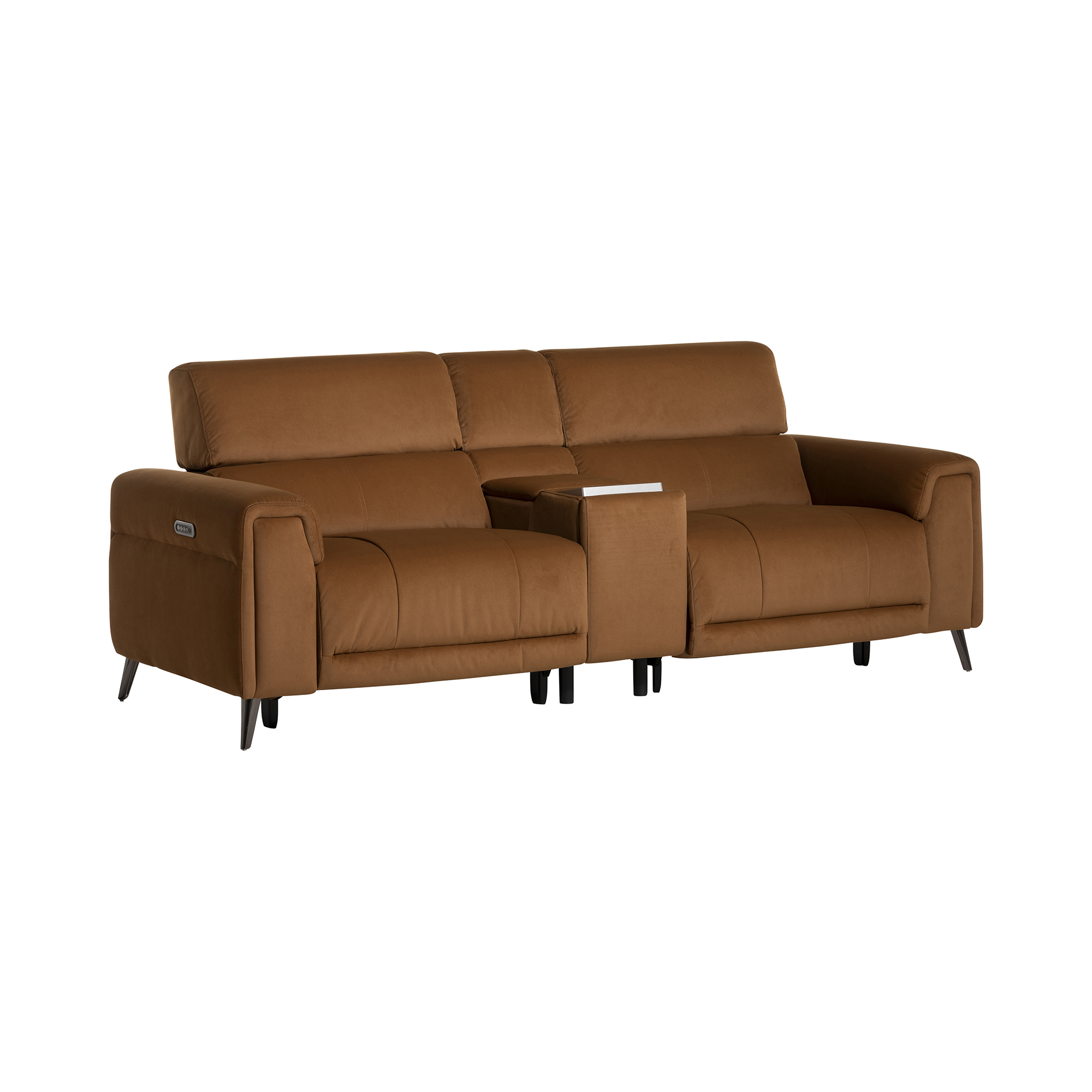 Kerren 2.5 Seater Power Recliner - With Entertainment Table In Bella Copper