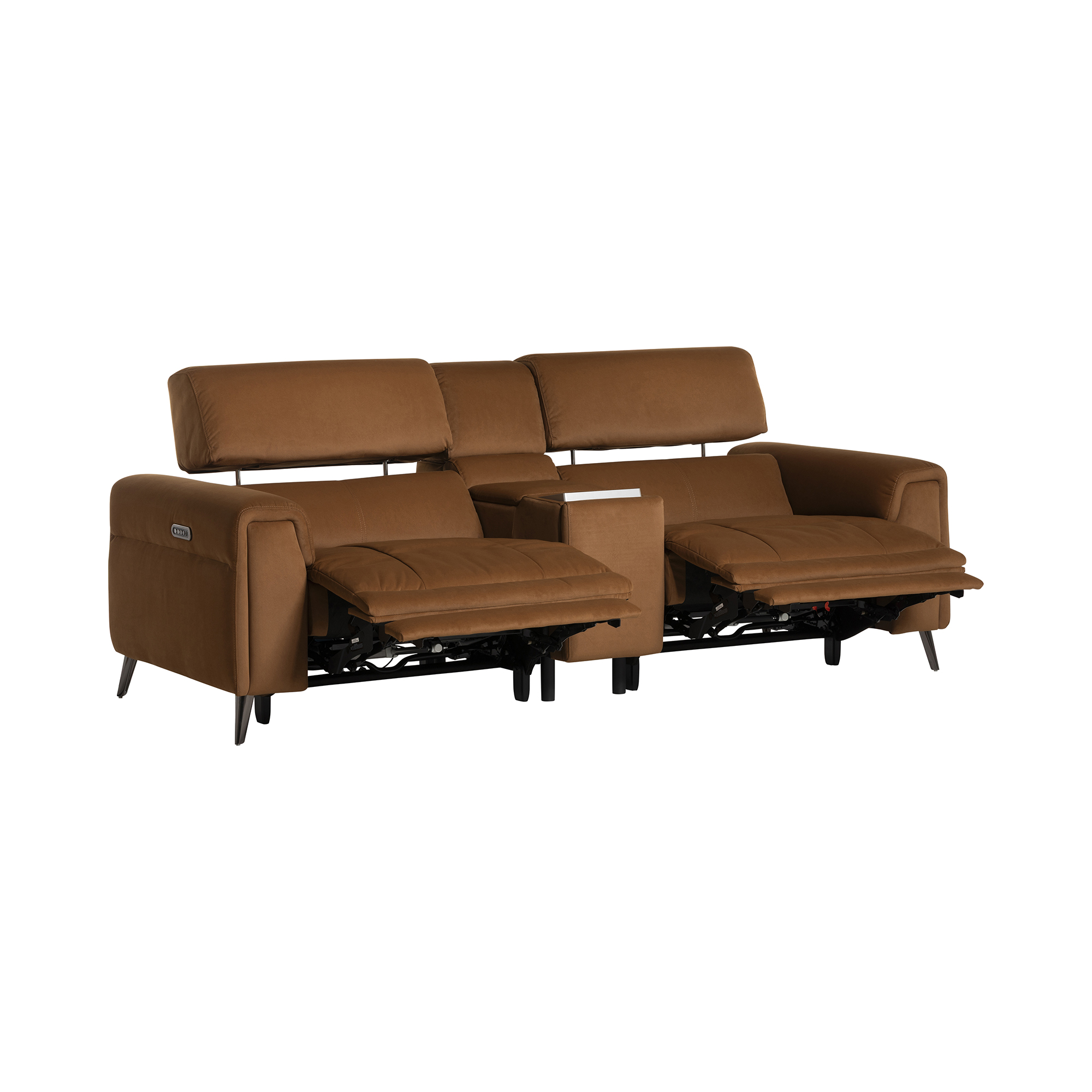 Kerren 2.5 Seater Power Recliner - With Entertainment Table In Bella Copper