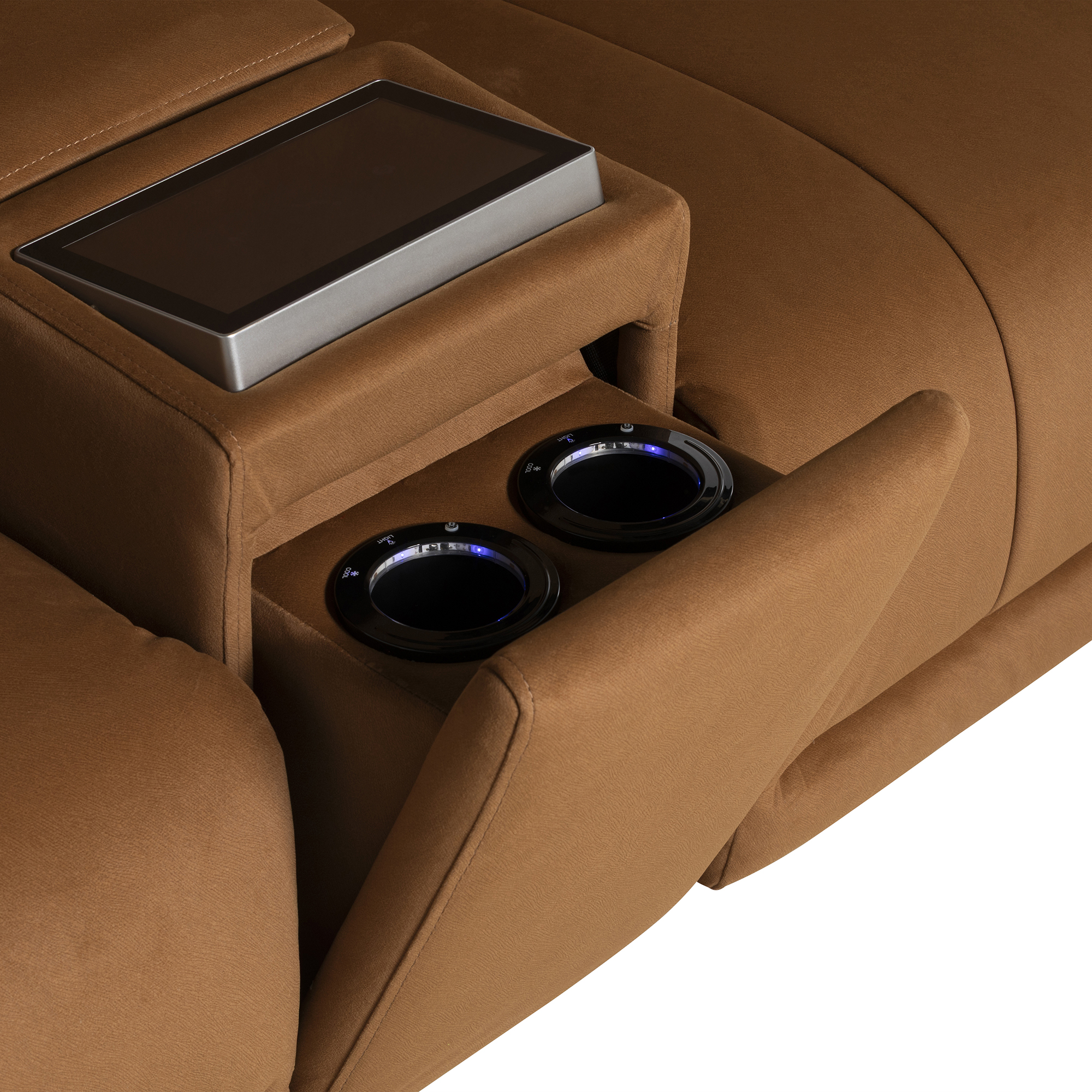 Kerren 2.5 Seater Power Recliner - With Entertainment Table In Bella Copper