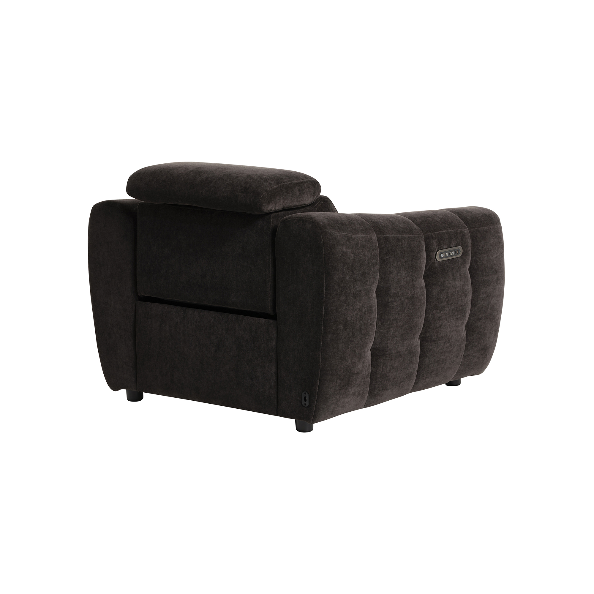 Montgomery Dark Brown Fabric Electric Recliner Armchair, Manhattan Mushroom