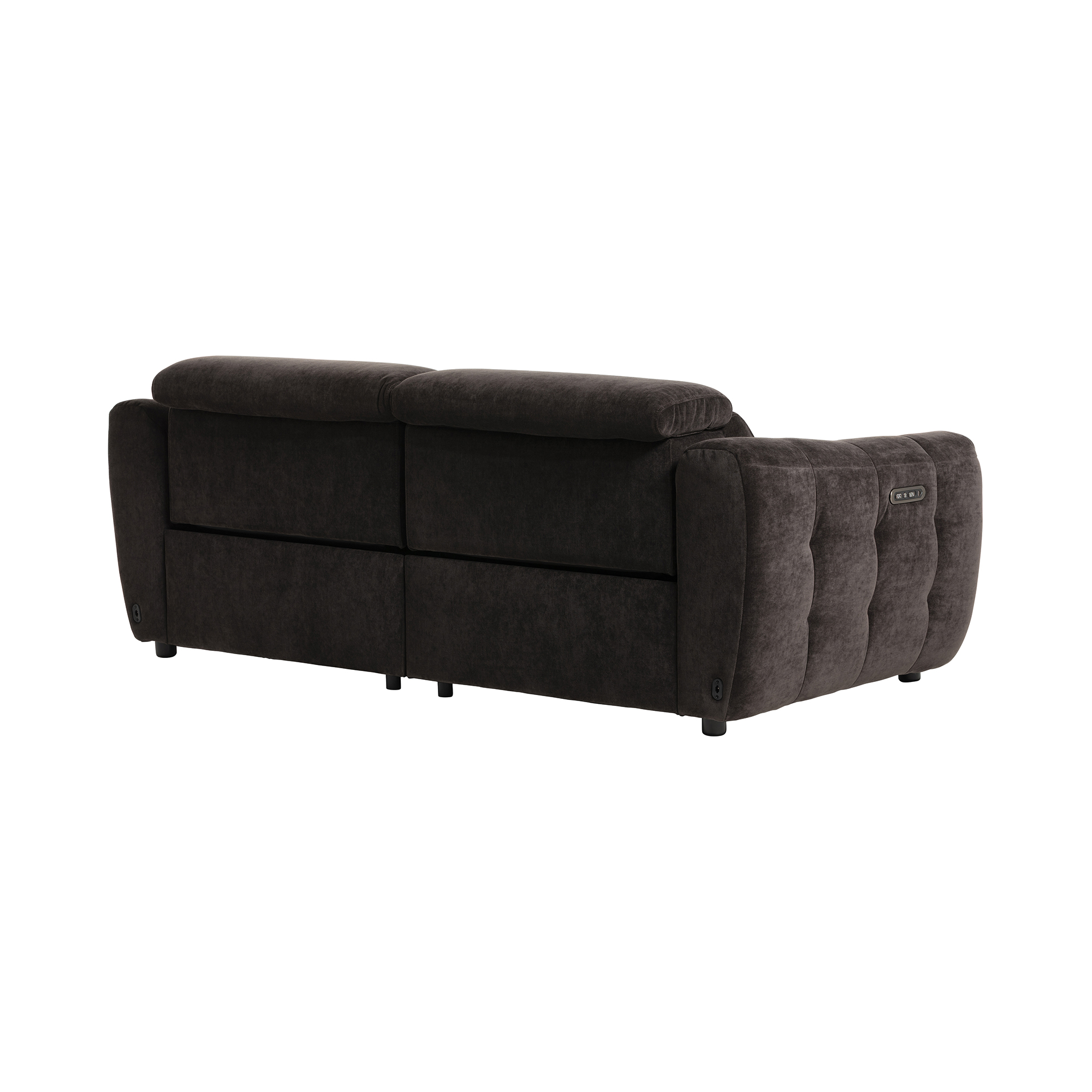 Montgomery Dark Brown Fabric Electric Recliner 2.5 Seater Sofa, Manhattan Mushroom