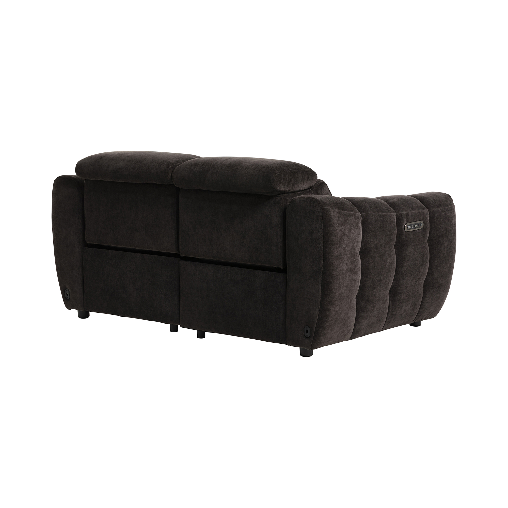 Montgomery Dark Brown Fabric Electric Recliner 2 Seater Sofa , Manhattan Mushroom