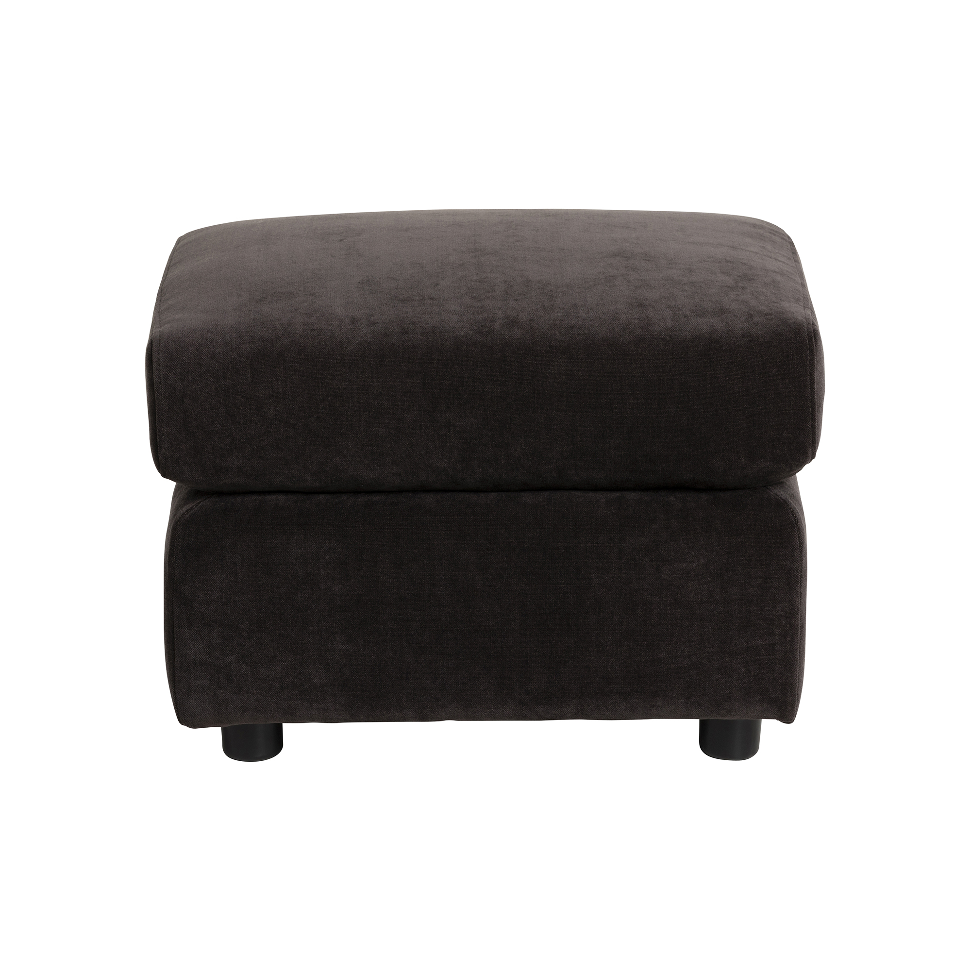 Montgomery Dark Brown Fabric Footstool, Manhattan Mushroom