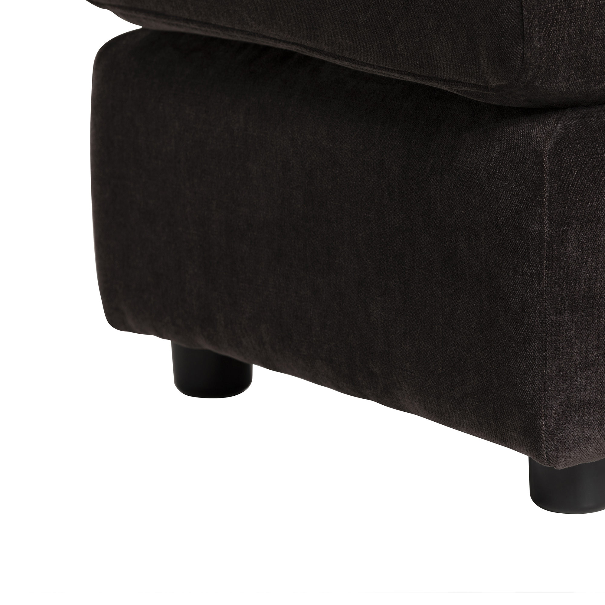 Montgomery Dark Brown Fabric Footstool, Manhattan Mushroom