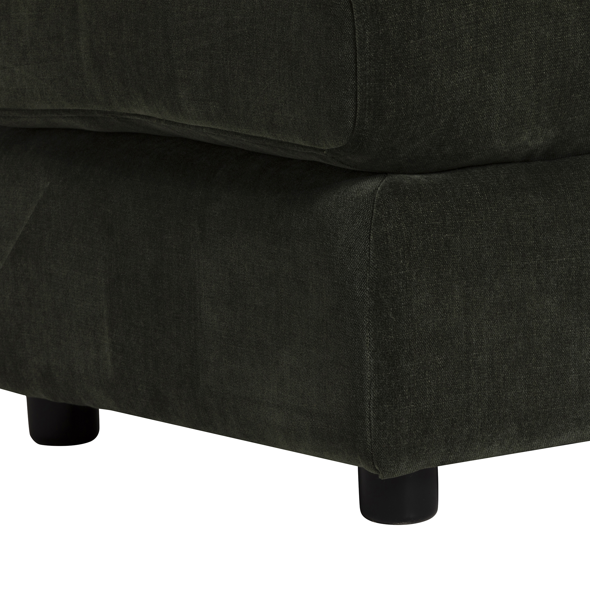 Montgomery Green Fabric Footstool, Manhattan Pine