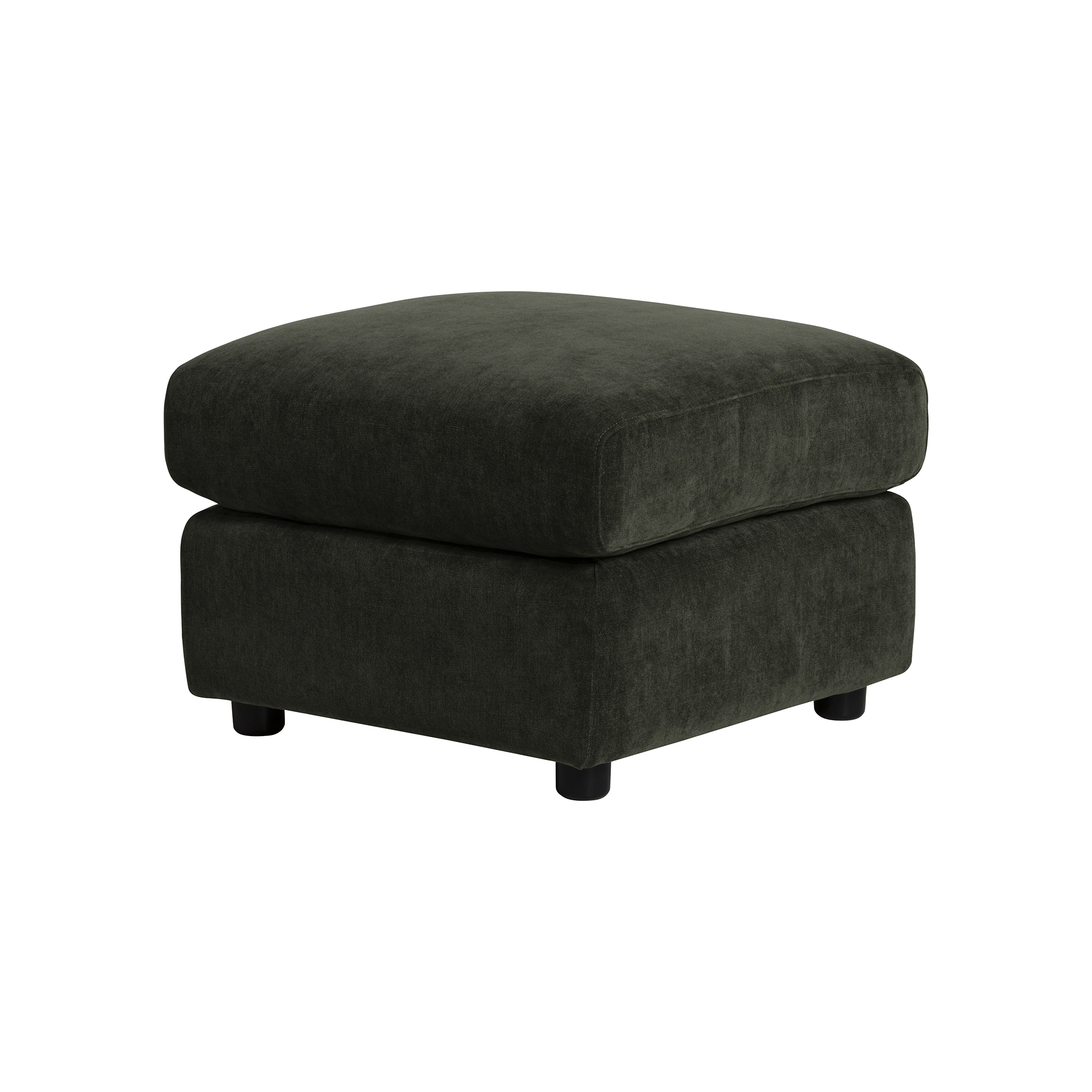 Montgomery Green Fabric Footstool, Manhattan Pine