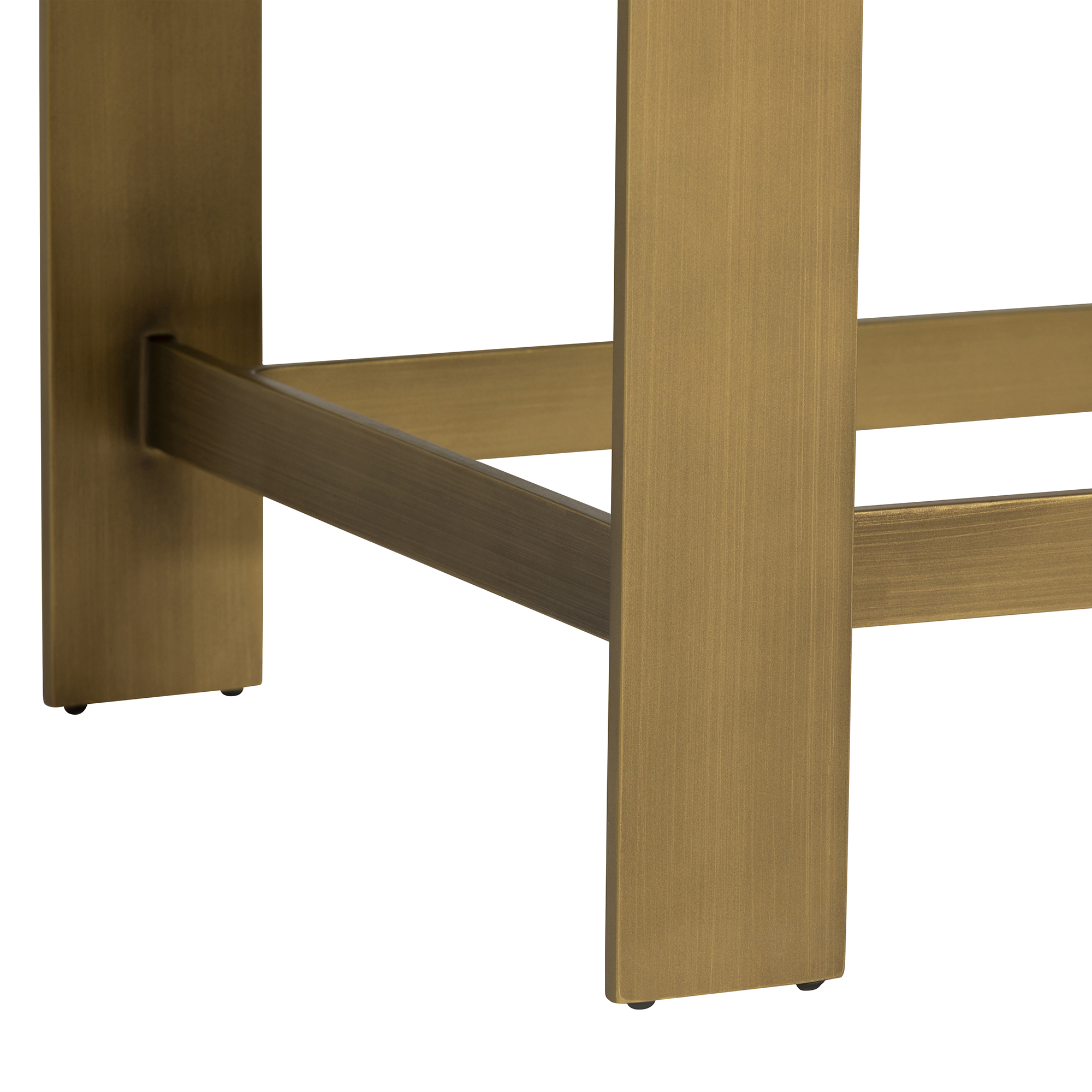 Cruz Pink Tiled Rectangular Coffee Table, Brass Metal