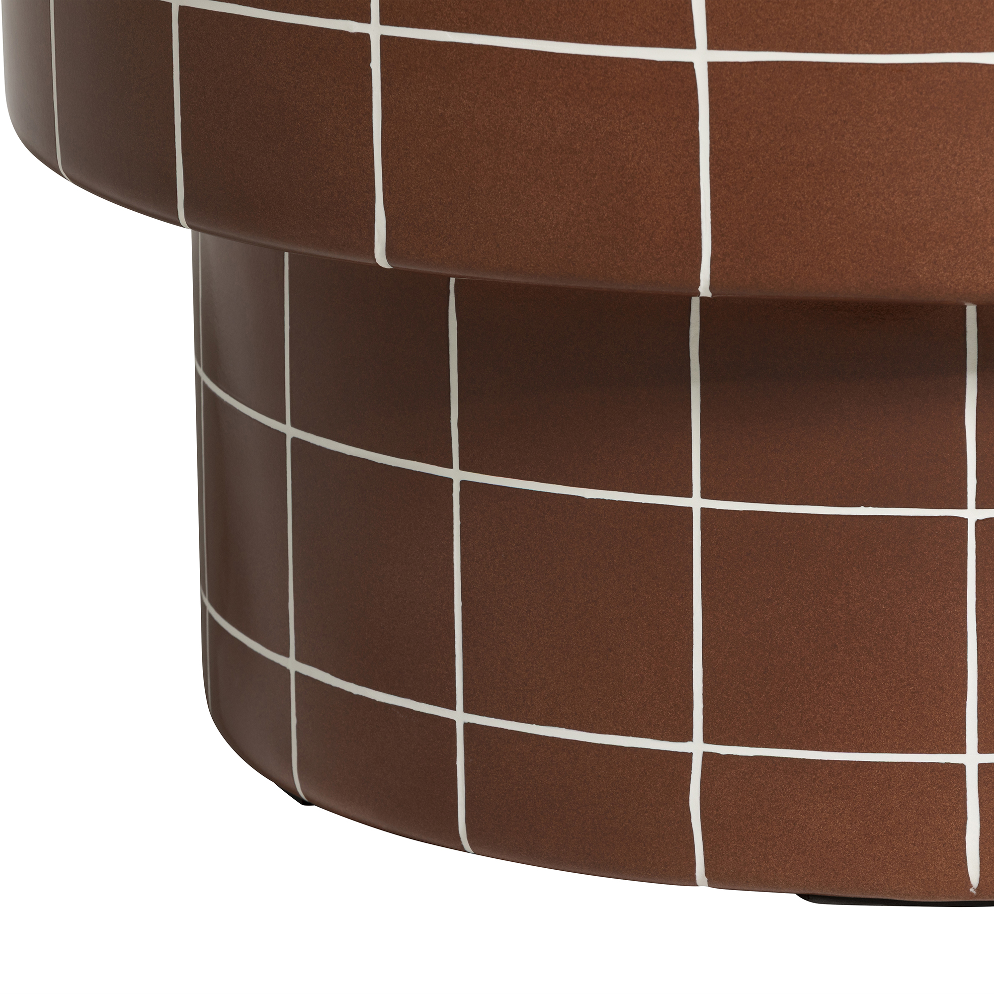 Rico Tiled Round Coffee Table - Terracotta Red, Gard25
