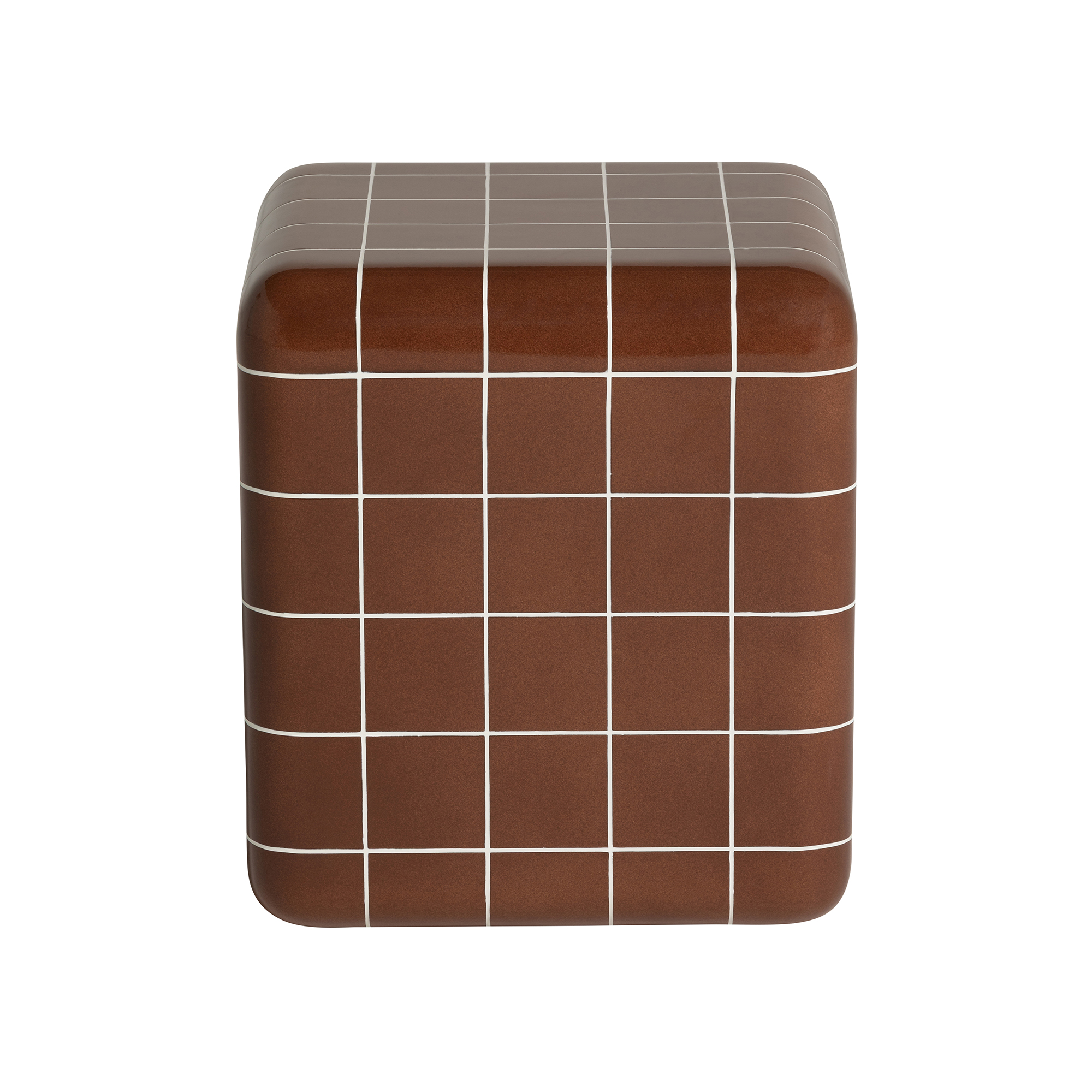 Rico Terracotta Red Tiled Side Table