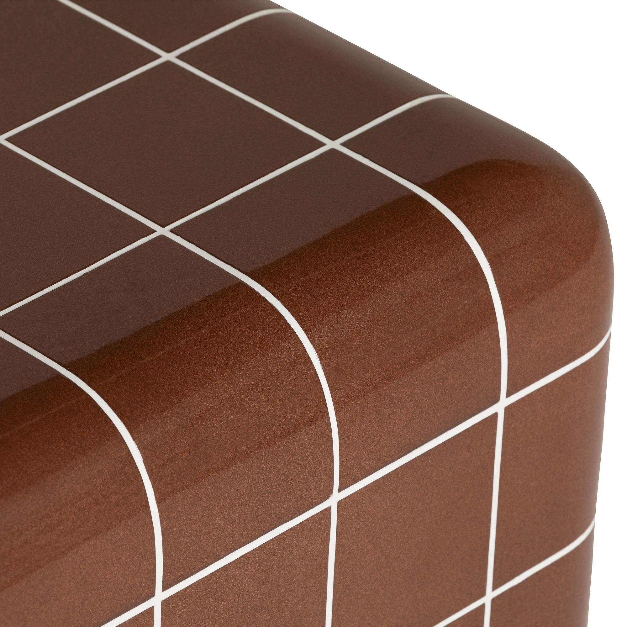 Rico Terracotta Red Tiled Side Table