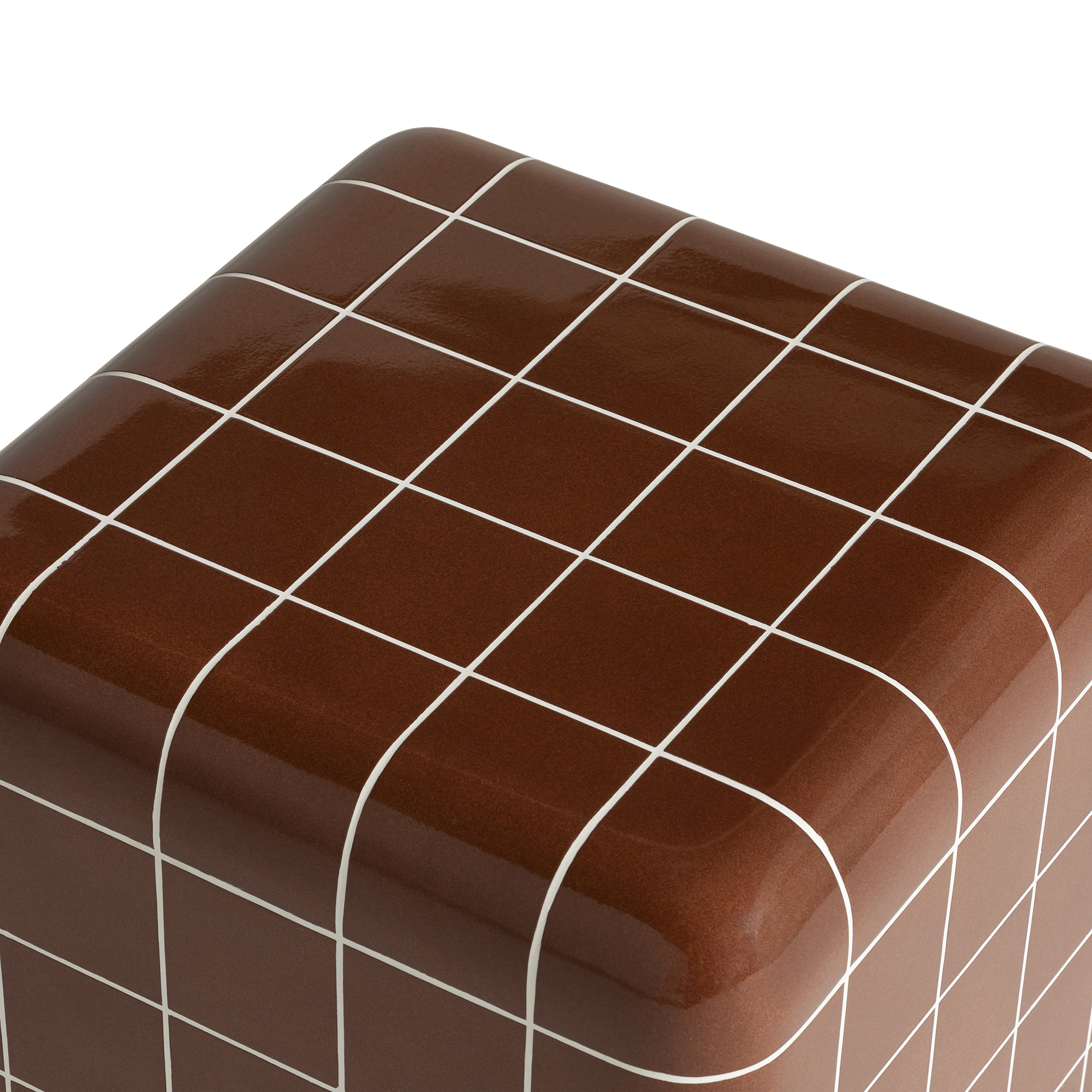 Rico Terracotta Red Tiled Side Table