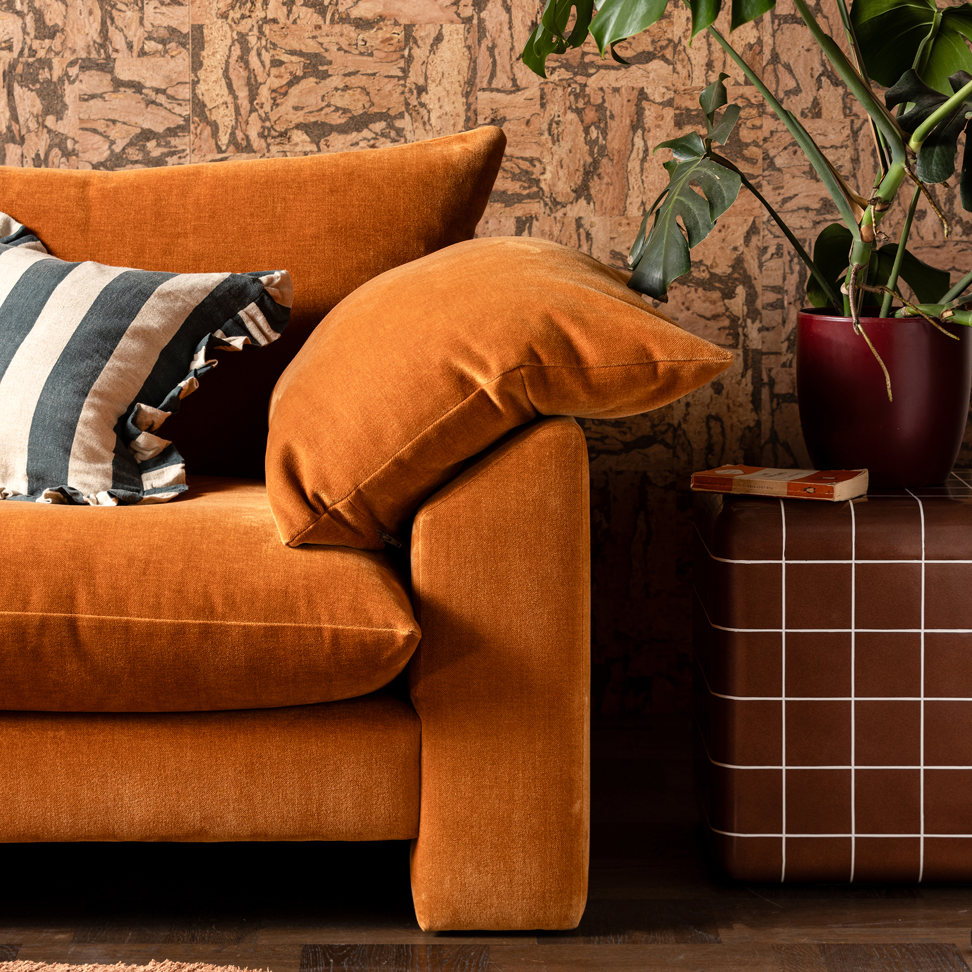 Rico Terracotta Red Tiled Side Table