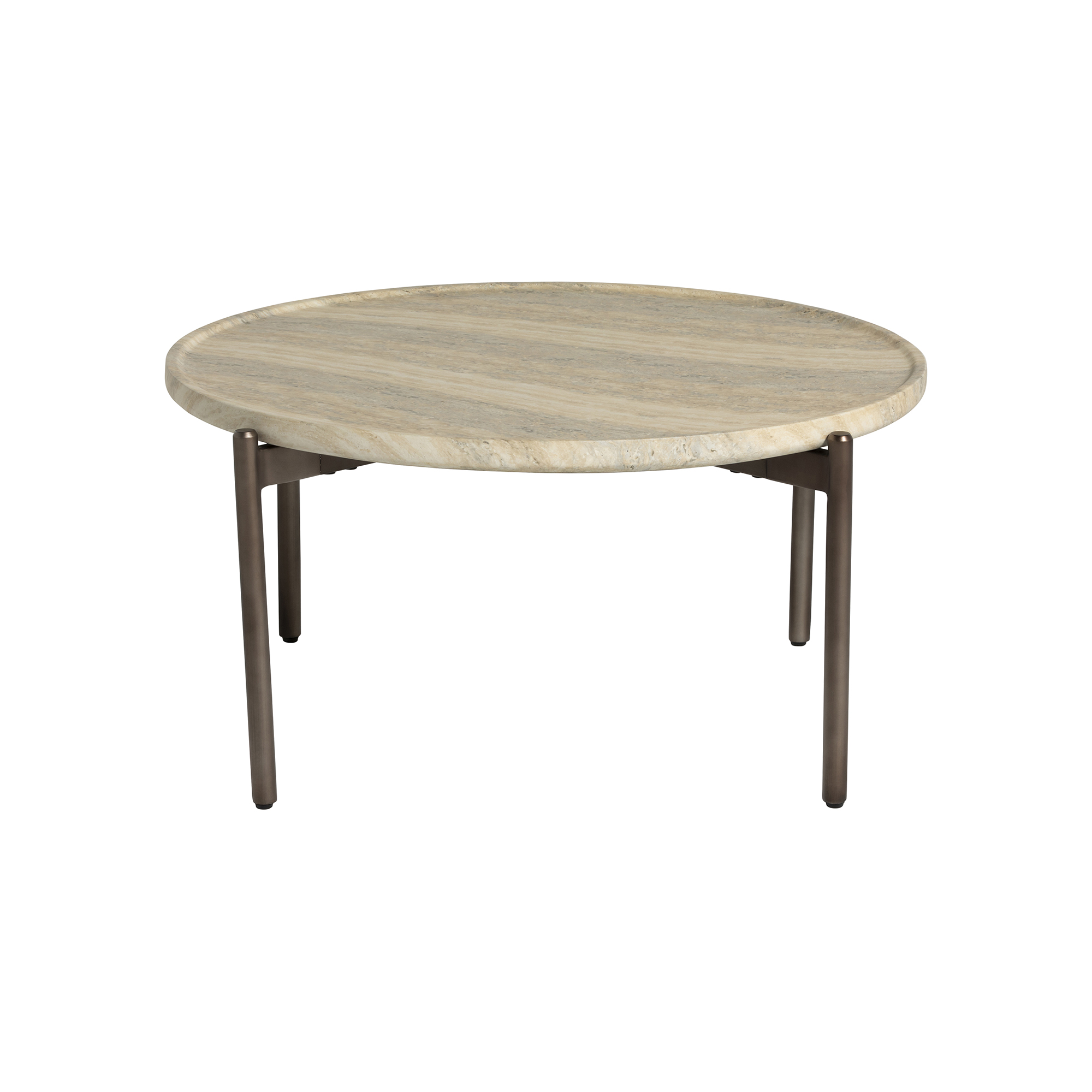 Ryde Dark Travertine Coffee Table - Faux Travertine and Chocolate Brown, Gard25