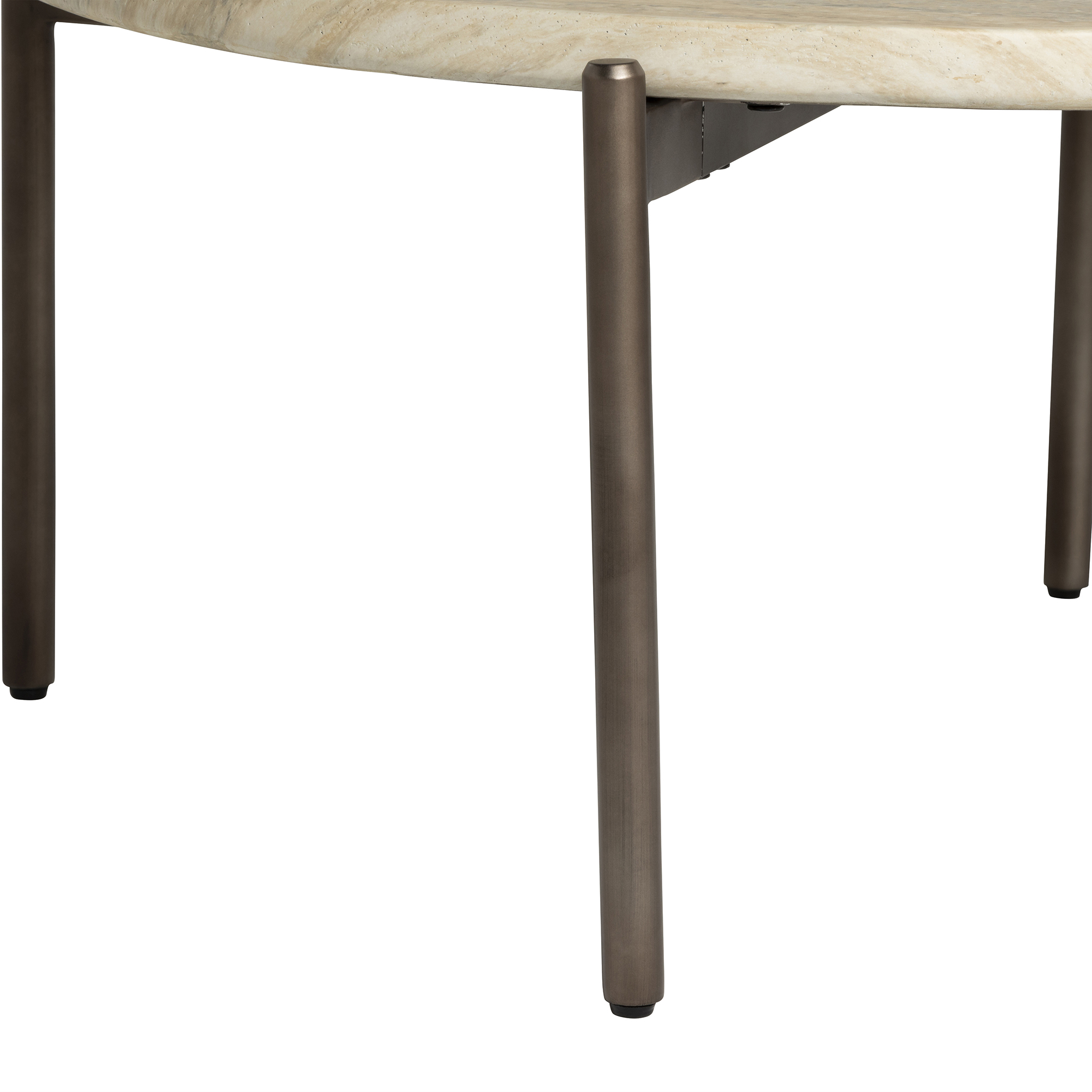 Ryde Dark Travertine Coffee Table - Faux Travertine and Chocolate Brown, Gard25