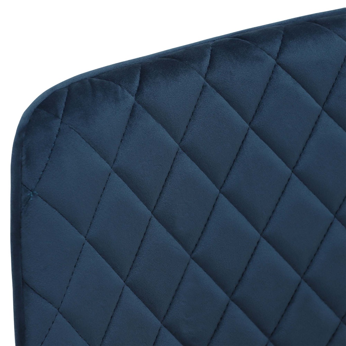 Archer Blue Velvet Counter Stool, Blue Fabric and Metal Legs