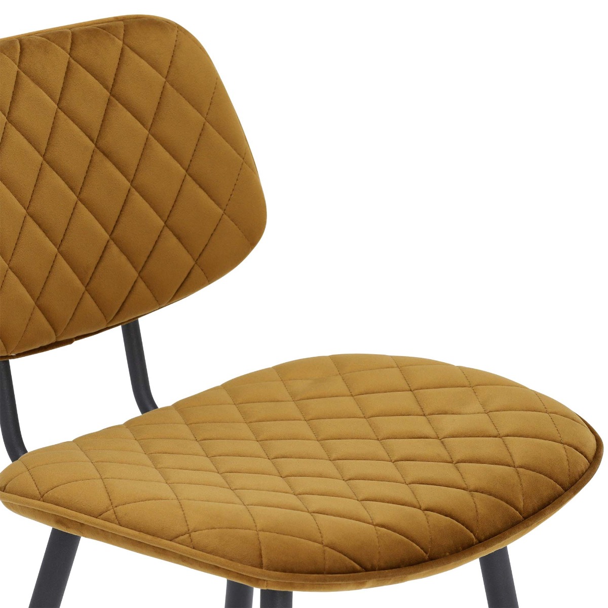 Archer Gold Velvet Counter Stool, Golden Fabric and Metal Legs