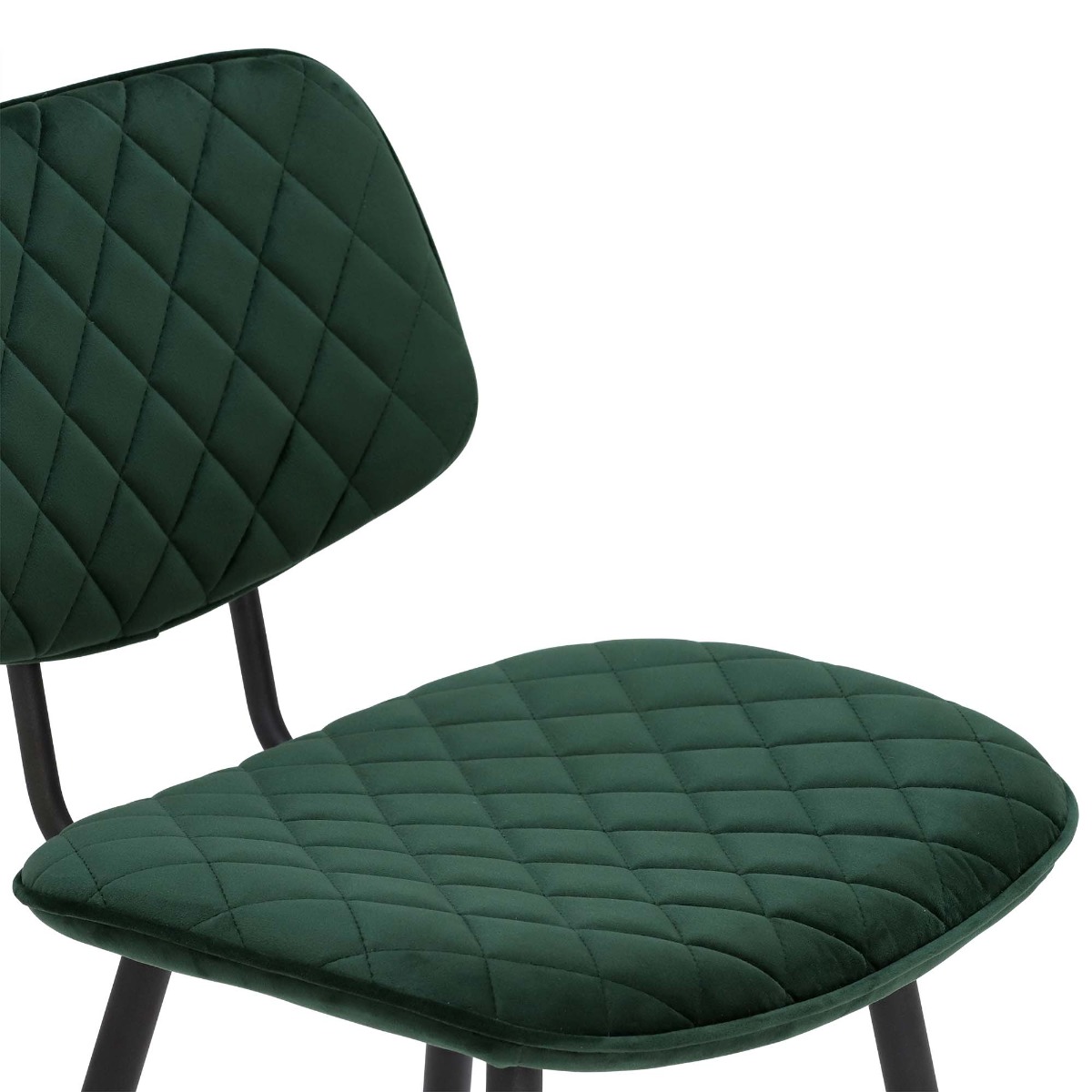 Archer Green Velvet Counter Stool, Green Fabric and Metal Legs