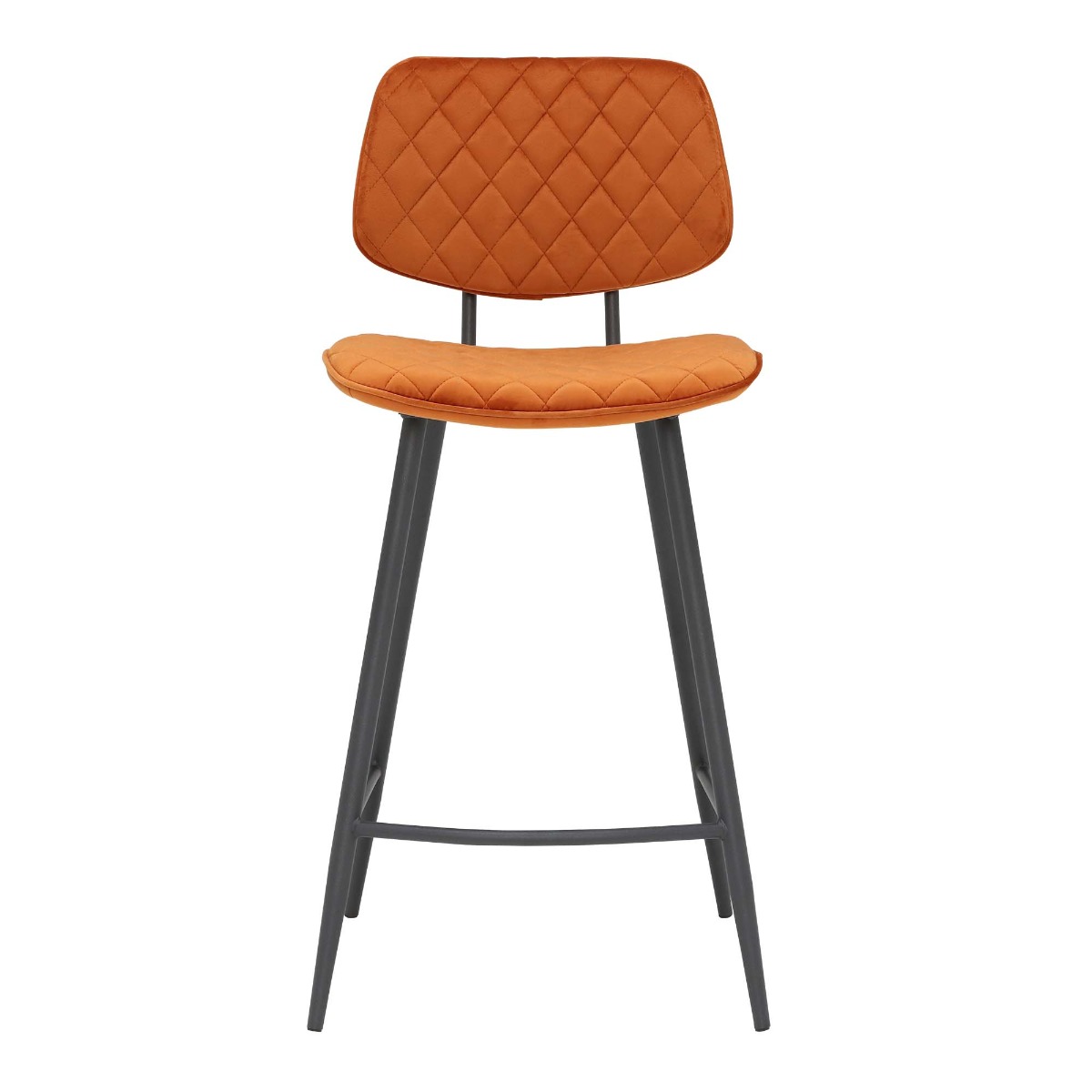 Archer Counter Stool - Orange Fabric and Metal Legs