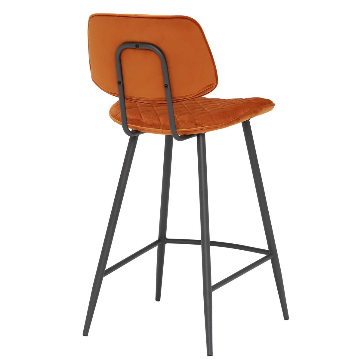 Archer Counter Stool - Orange Fabric and Metal Legs