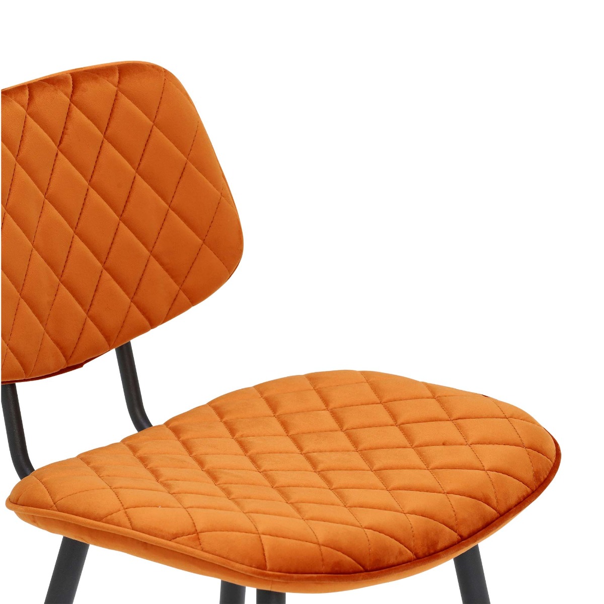 Archer Counter Stool - Orange Fabric and Metal Legs