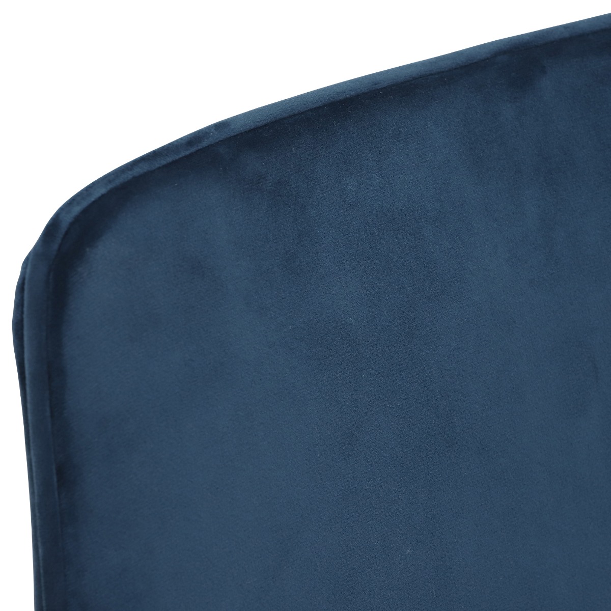 Beckton Blue Velvet Swivel Dining Chair, Blue Finish and Metal Legs