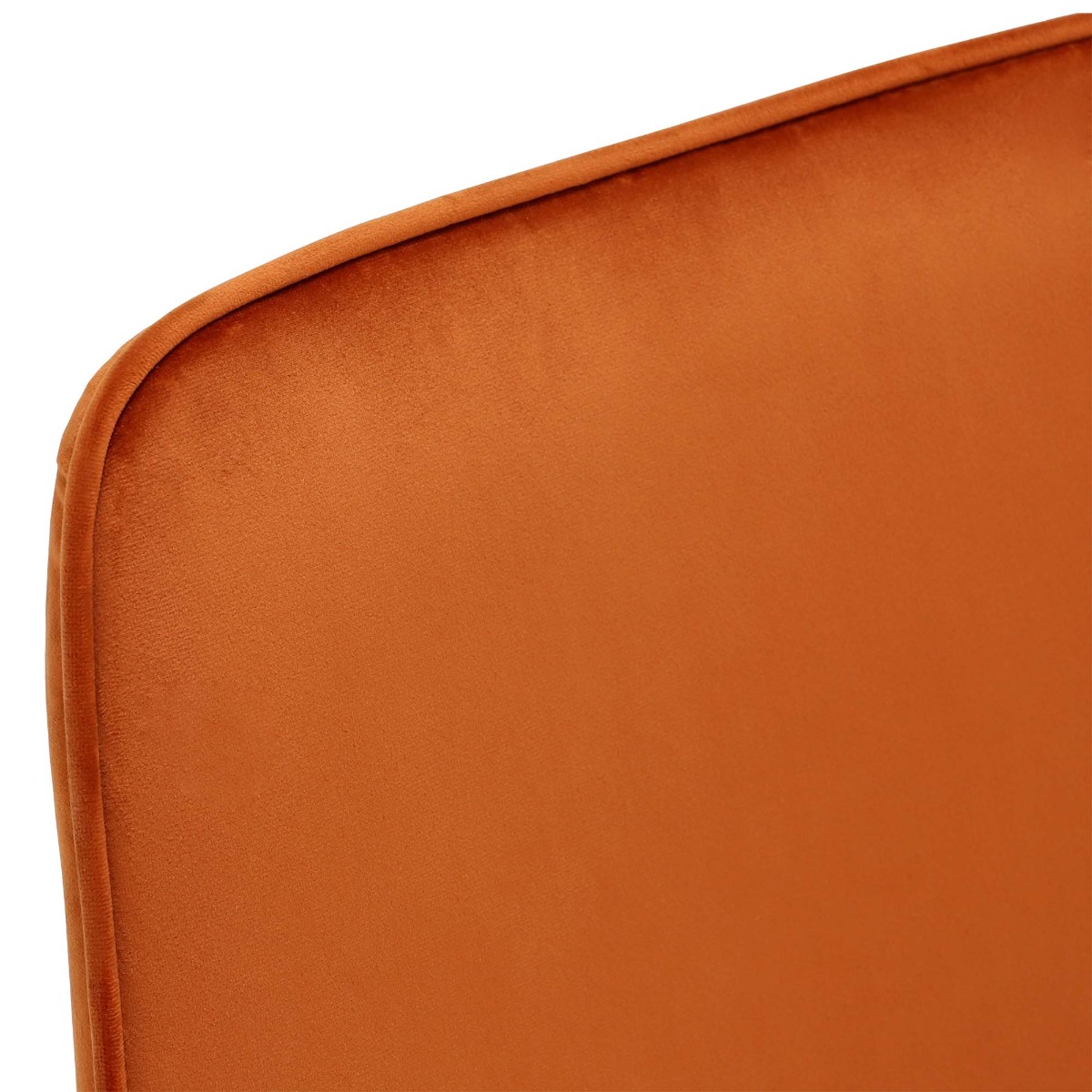 Beckton Orange Velvet Swivel Dining Chair, Orange Finish and Metal Legs