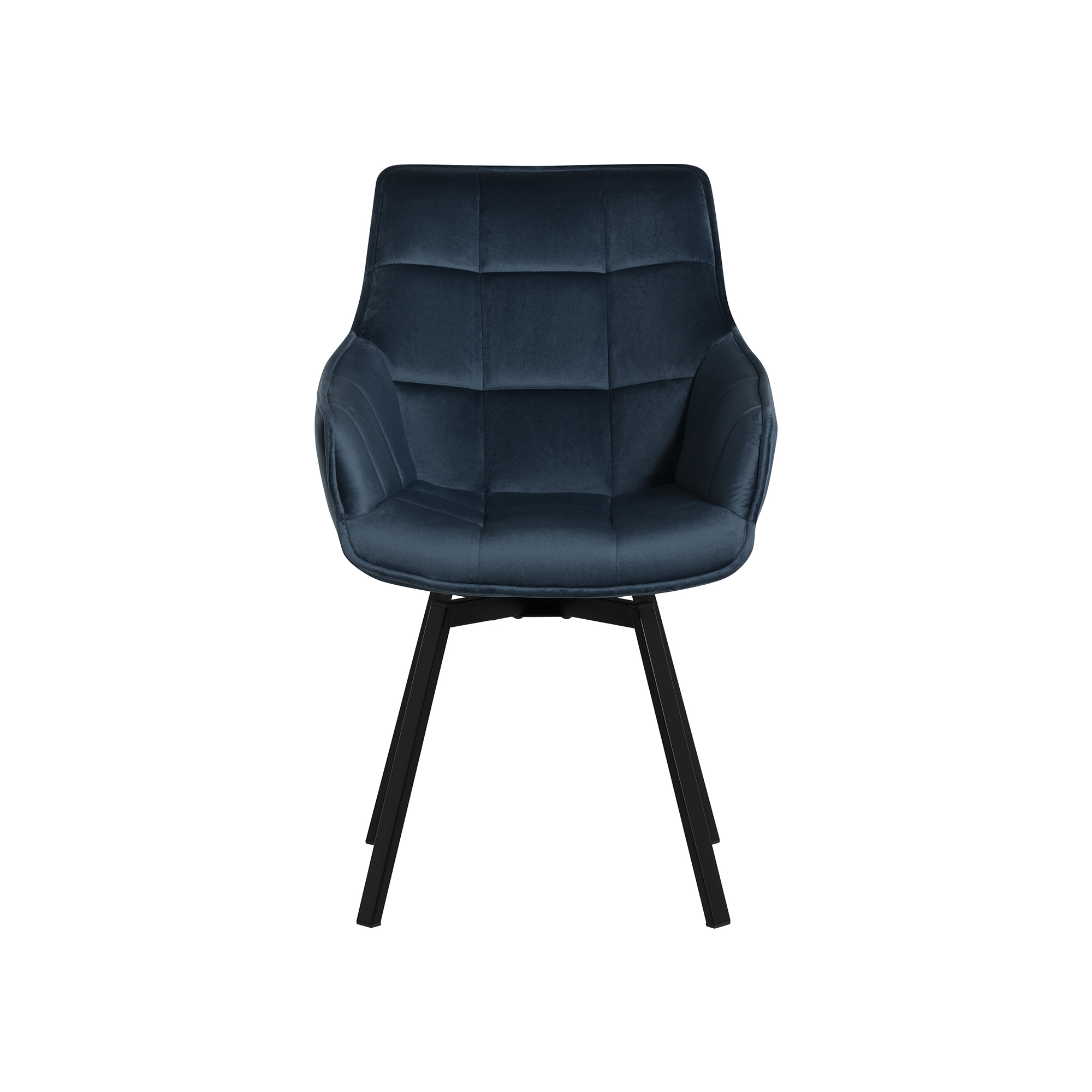 Jasper Blue Velvet Swivel Dining Chair, Metal Legs