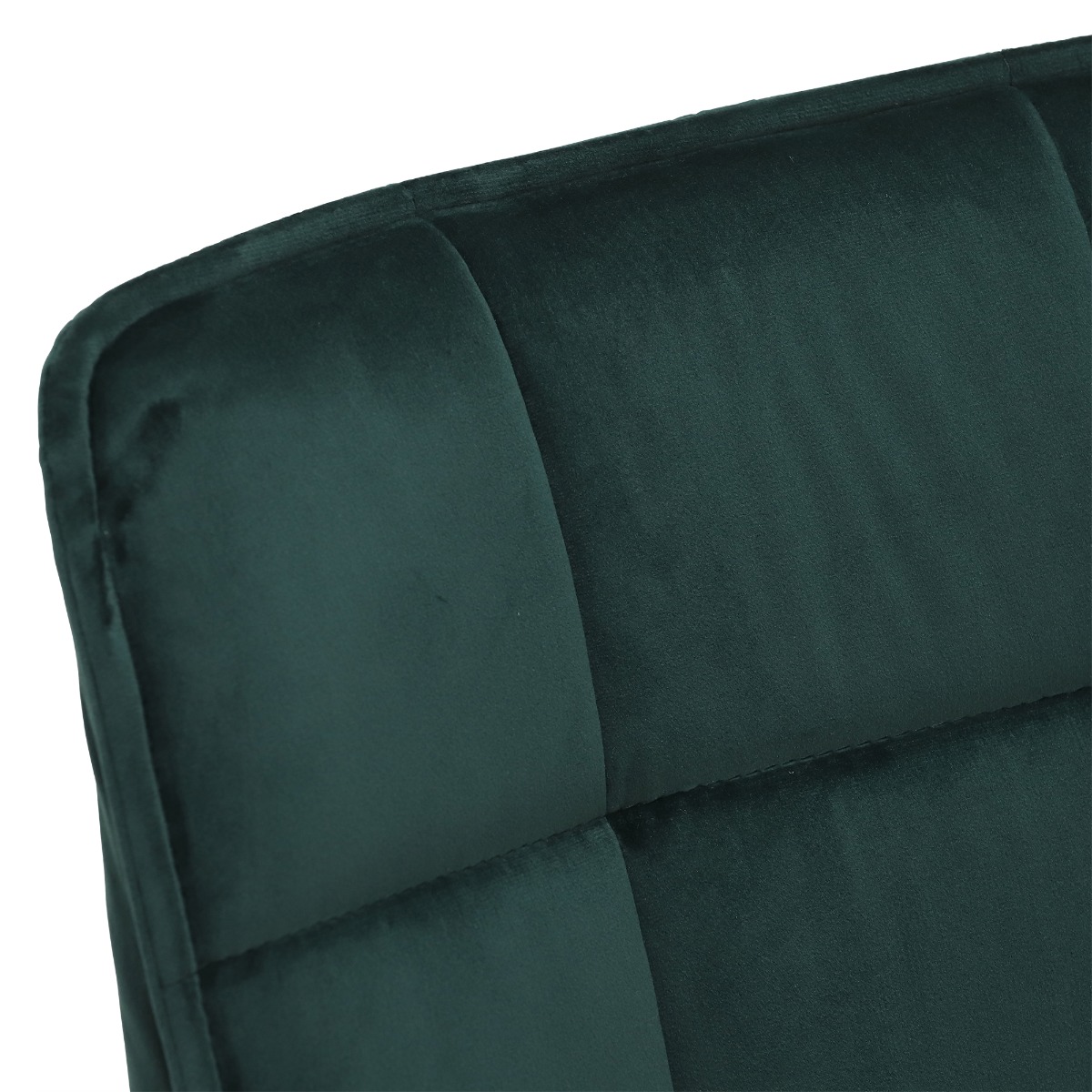 Jasper Green Velvet Swivel Dining Chair, Green Finish and Metal Legs