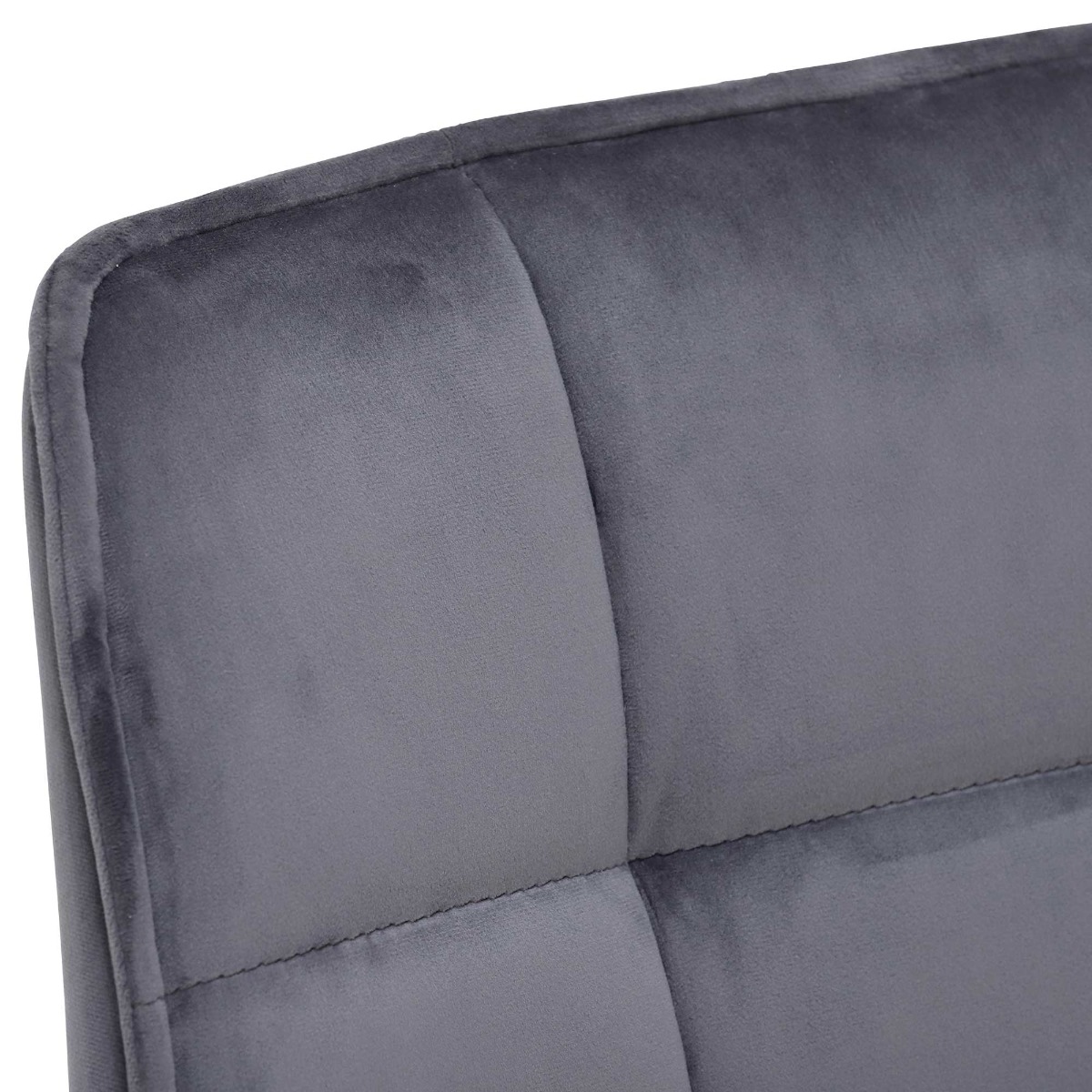 Jasper Grey Velvet Swivel Dining Chair, Blue Finish and Metal Legs