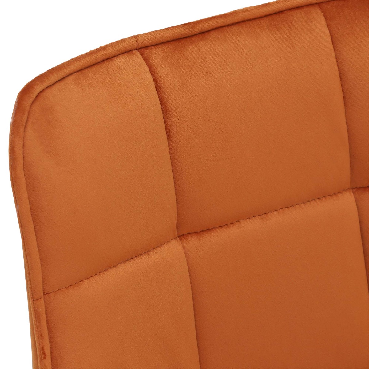 Jasper Orange Velvet Swivel Dining Chair, Orange Finish and Metal Legs