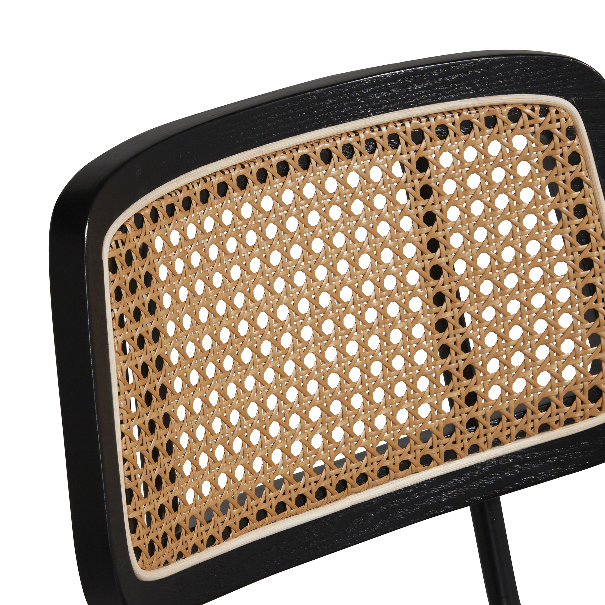 Paco Bar Stool - Rattan, Black And Black Steel