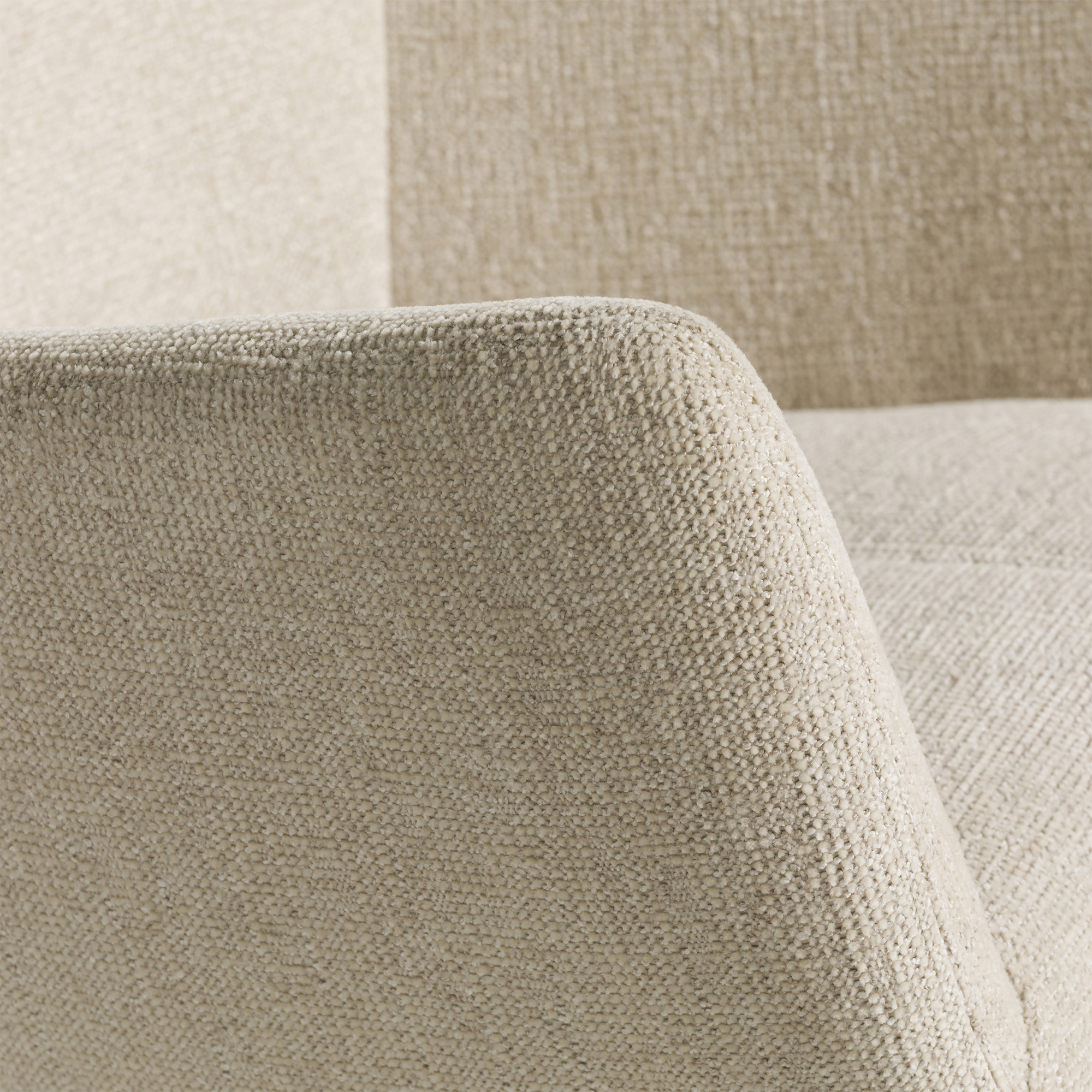 Pendock Beige Fabric Swivel Armchair, Natural Fabric