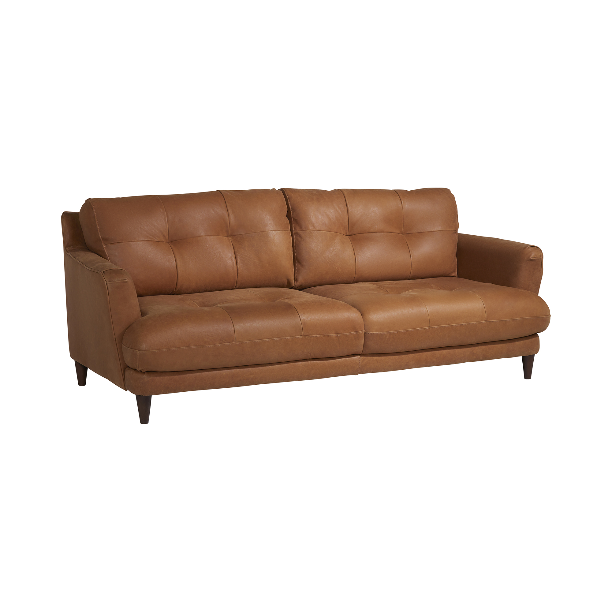 Aldo Brown Leather 3 Seater Sofa, Veneto Cognac