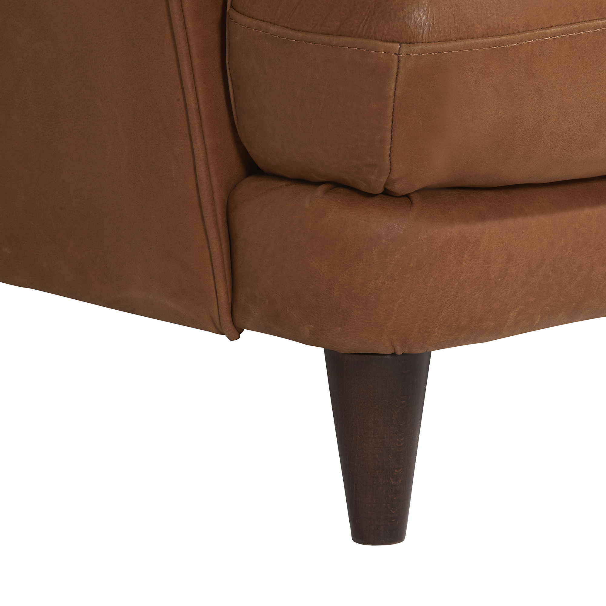 Aldo Brown Leather 3 Seater Sofa, Veneto Cognac