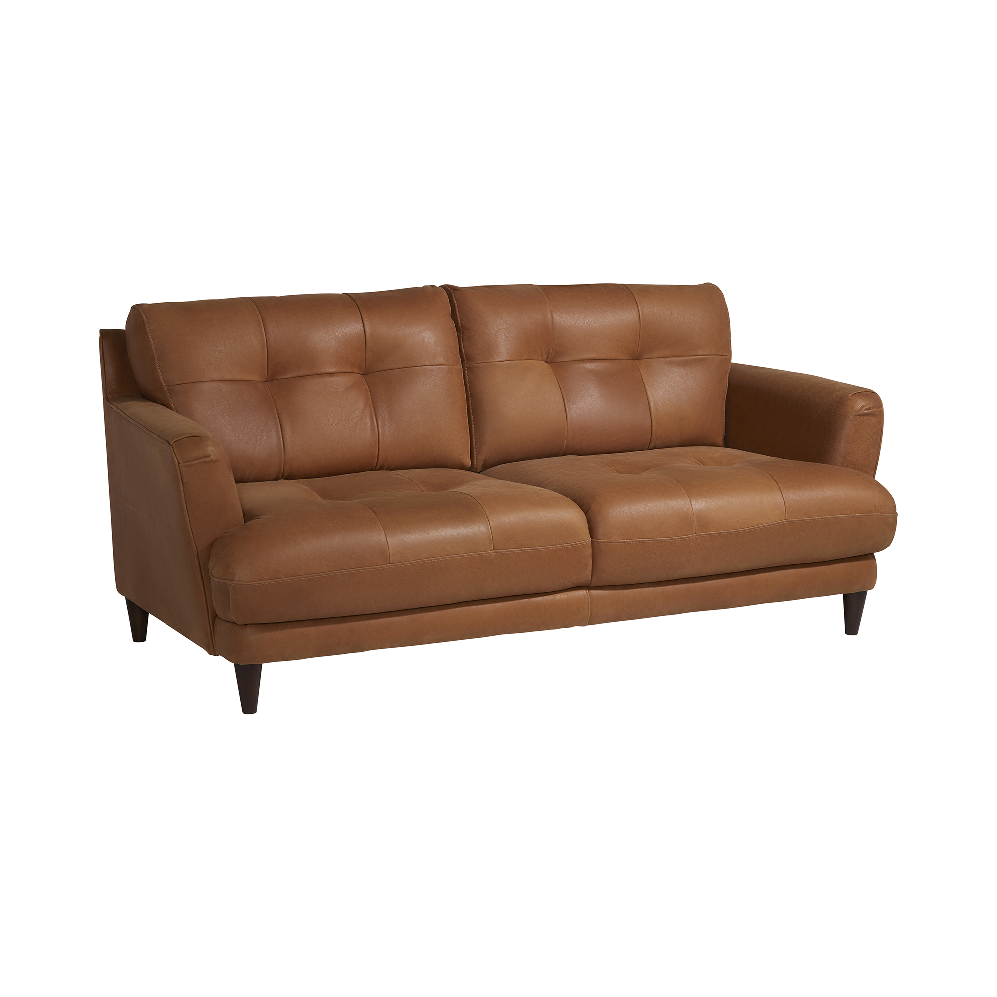 Aldo Leather 2 Seater Loveseat Sofa, Veneto Cognac