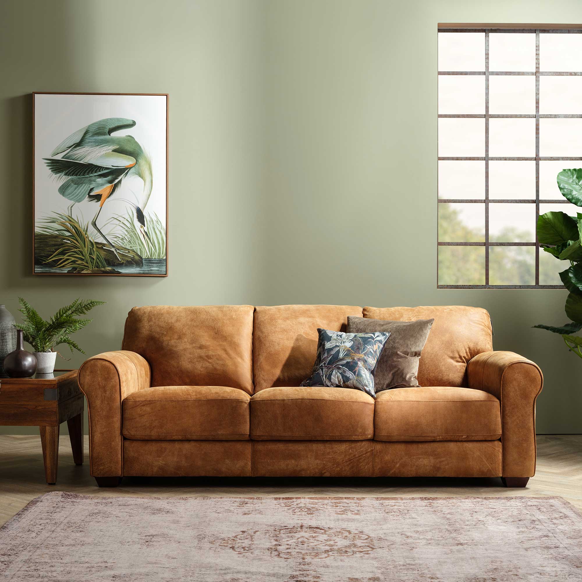 Houston Leather 3 Seater Sofa