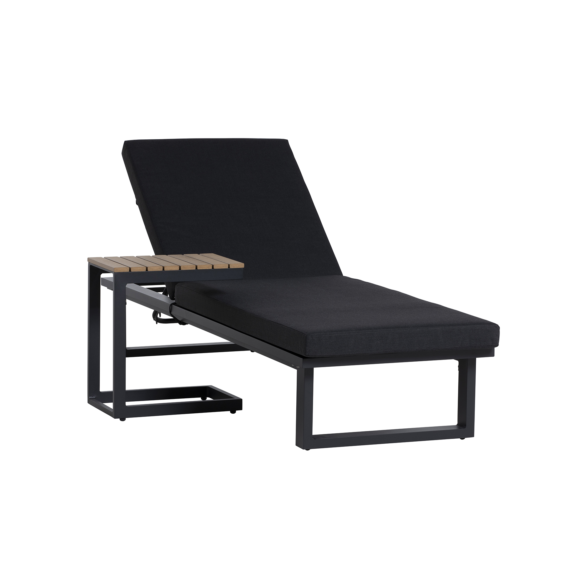 Ravello Dark Grey Sun Lounger With Garden Side Table