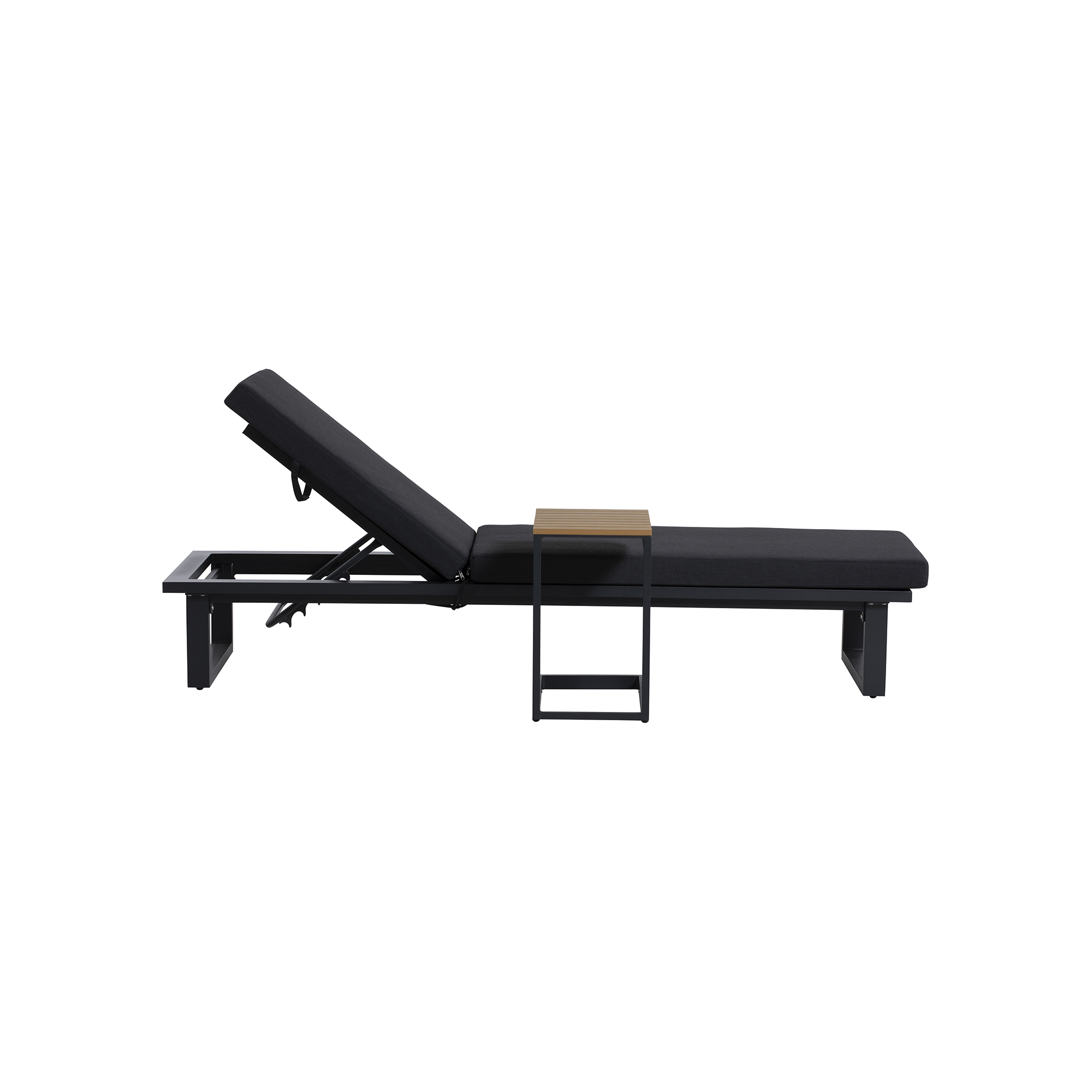 Ravello Dark Grey Sun Lounger With Garden Side Table