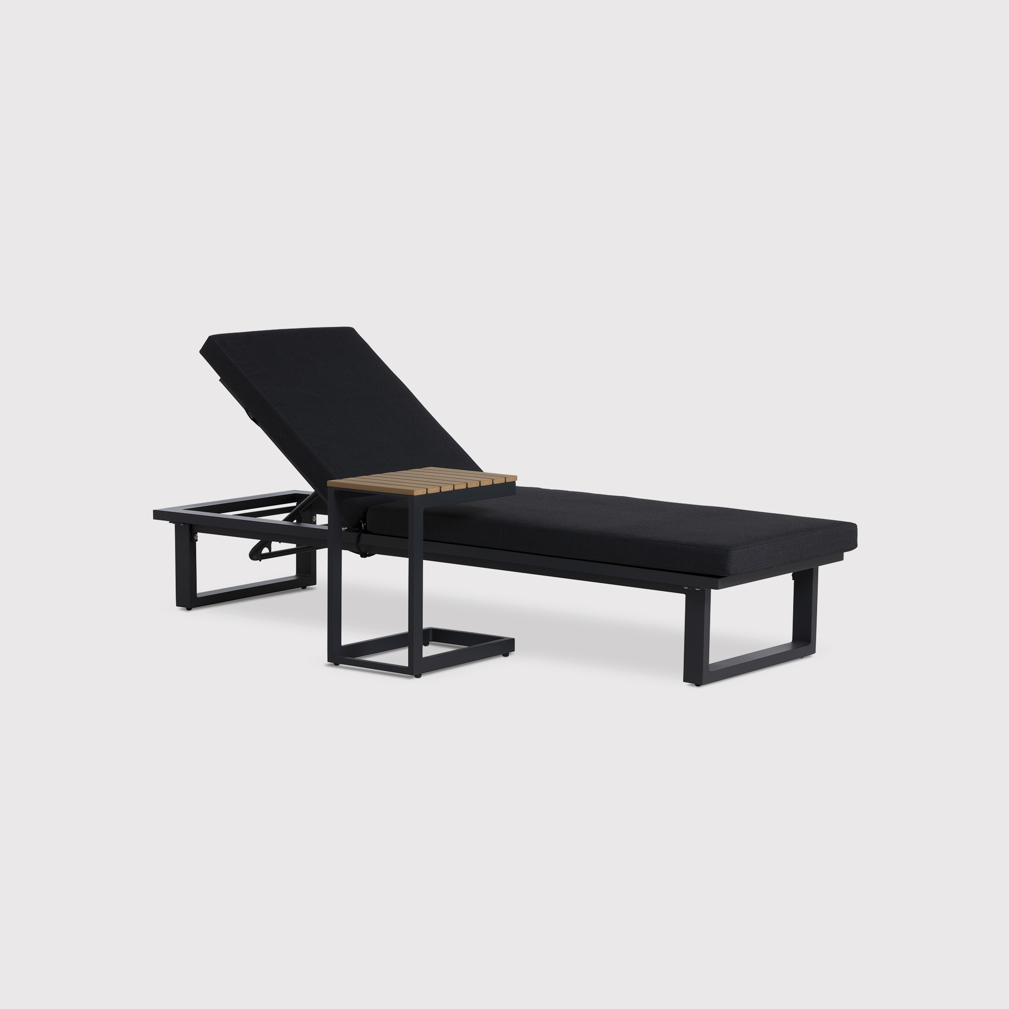 Ravello Dark Grey Sun Lounger With Garden Side Table
