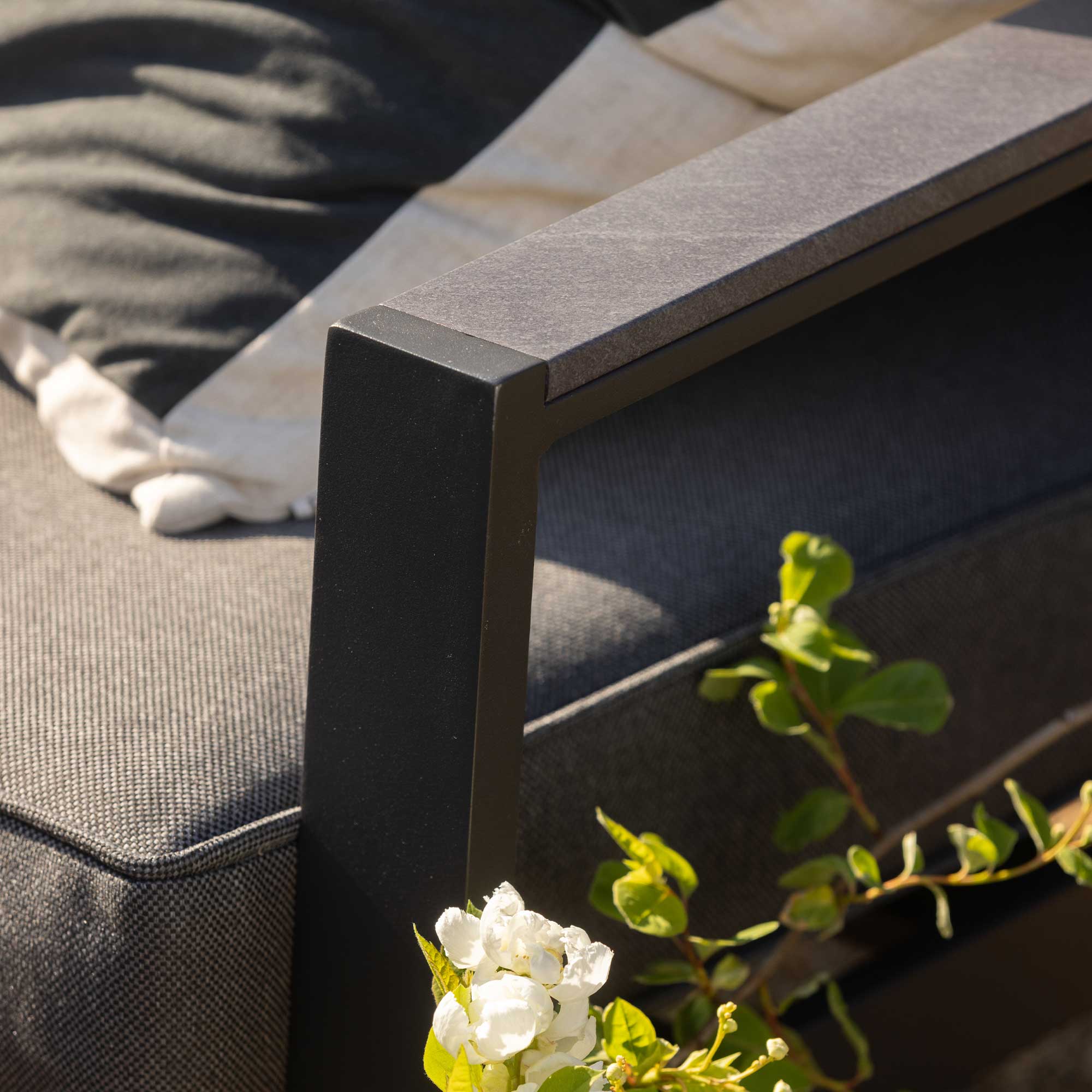 Fierza 9 Seater Garden Corner Set With Rising Firepit Table