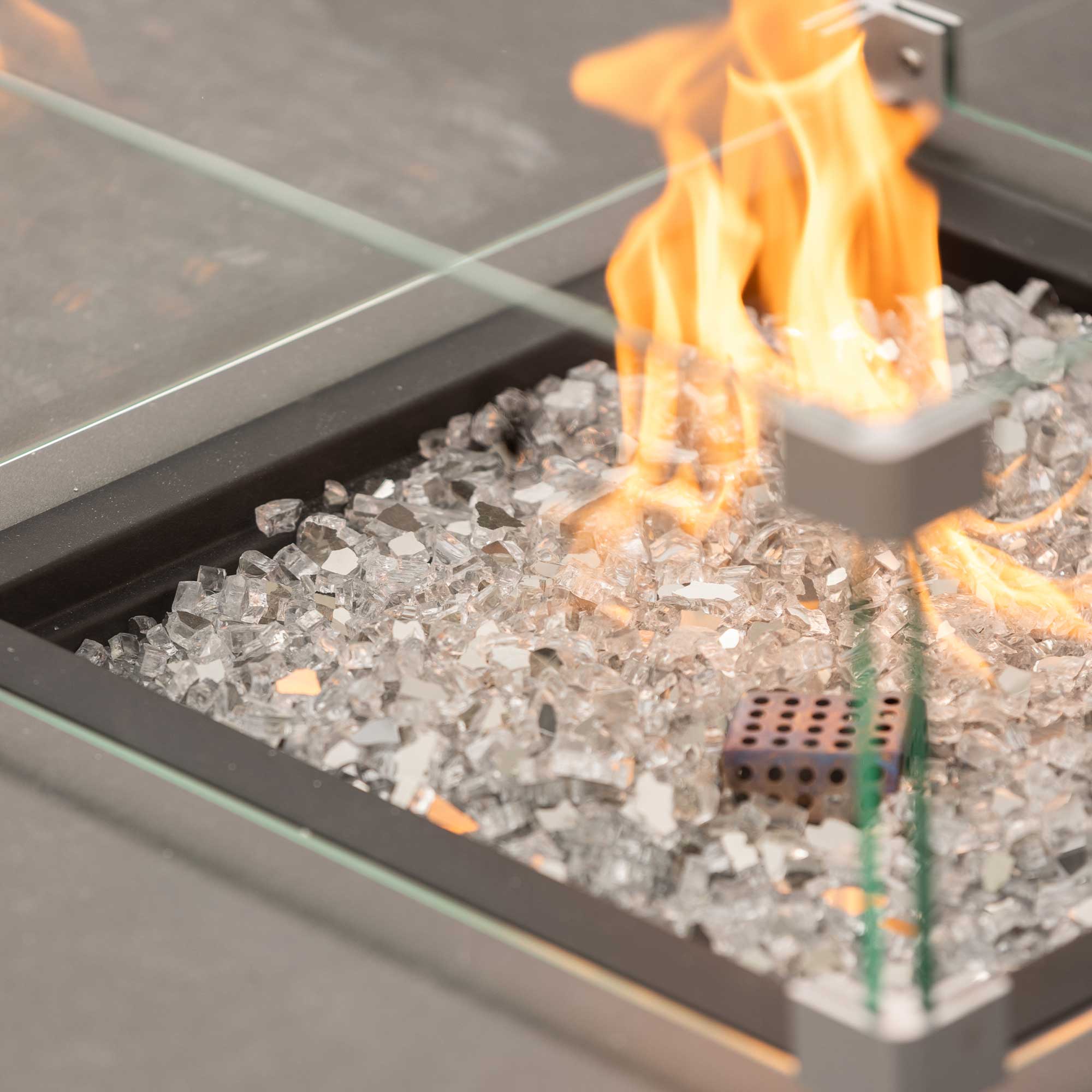 Fierza 9 Seater Garden Corner Set With Rising Firepit Table