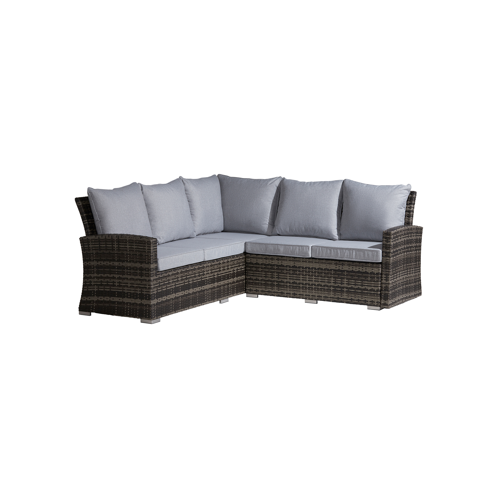 Sintra Grey Rattan Corner Dining Set With Fire Pit Table, Seats 6-8