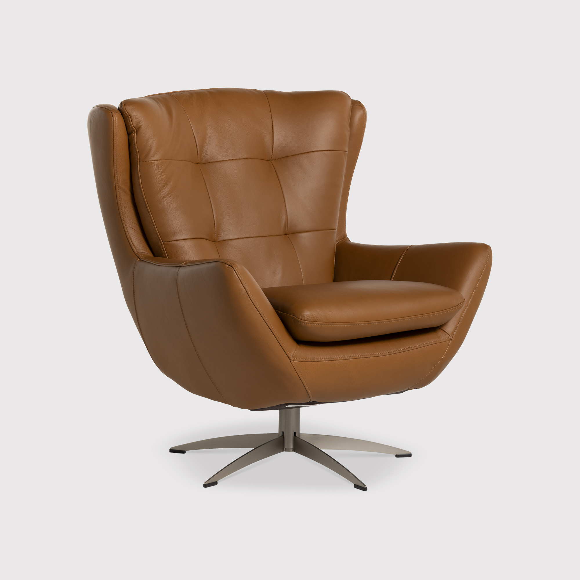 Mills Swivel Chair - Bergen Tan