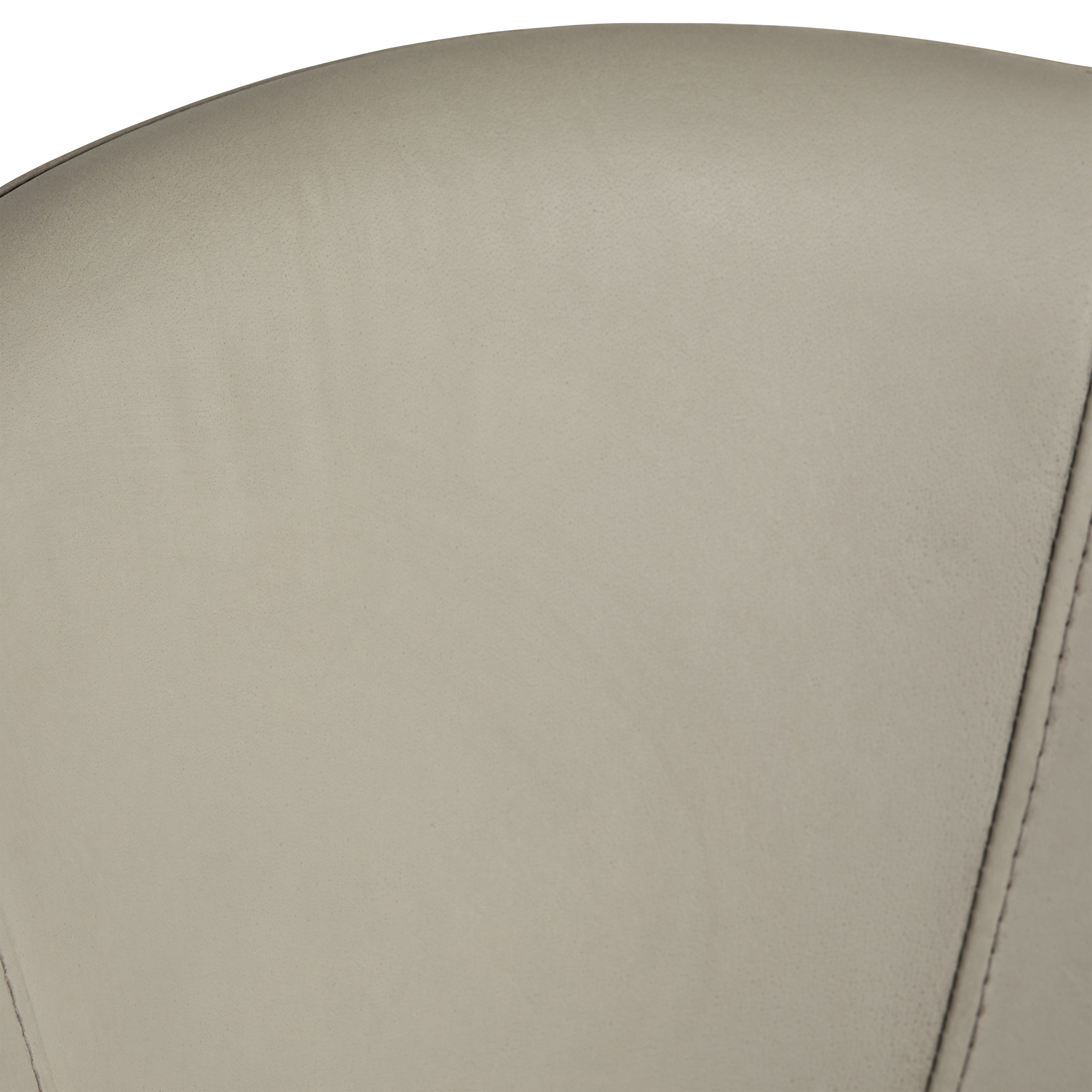 Beck Grey Leather Curved Open Back Dining Chair, Concrete Matt and Black