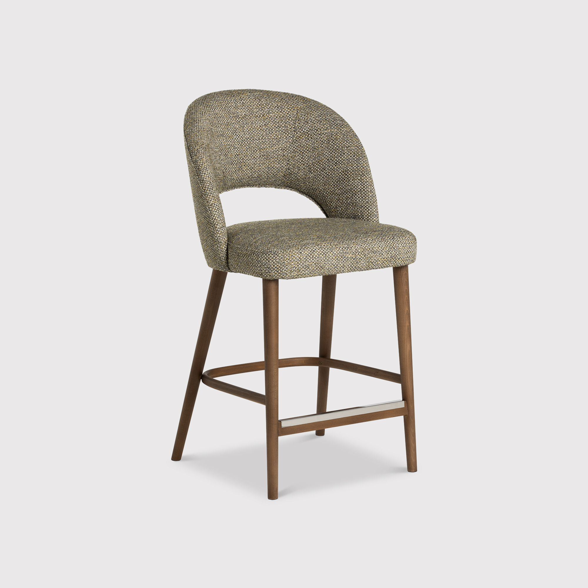 Beck Woven Neutral and Lime Fabric Counter Stool