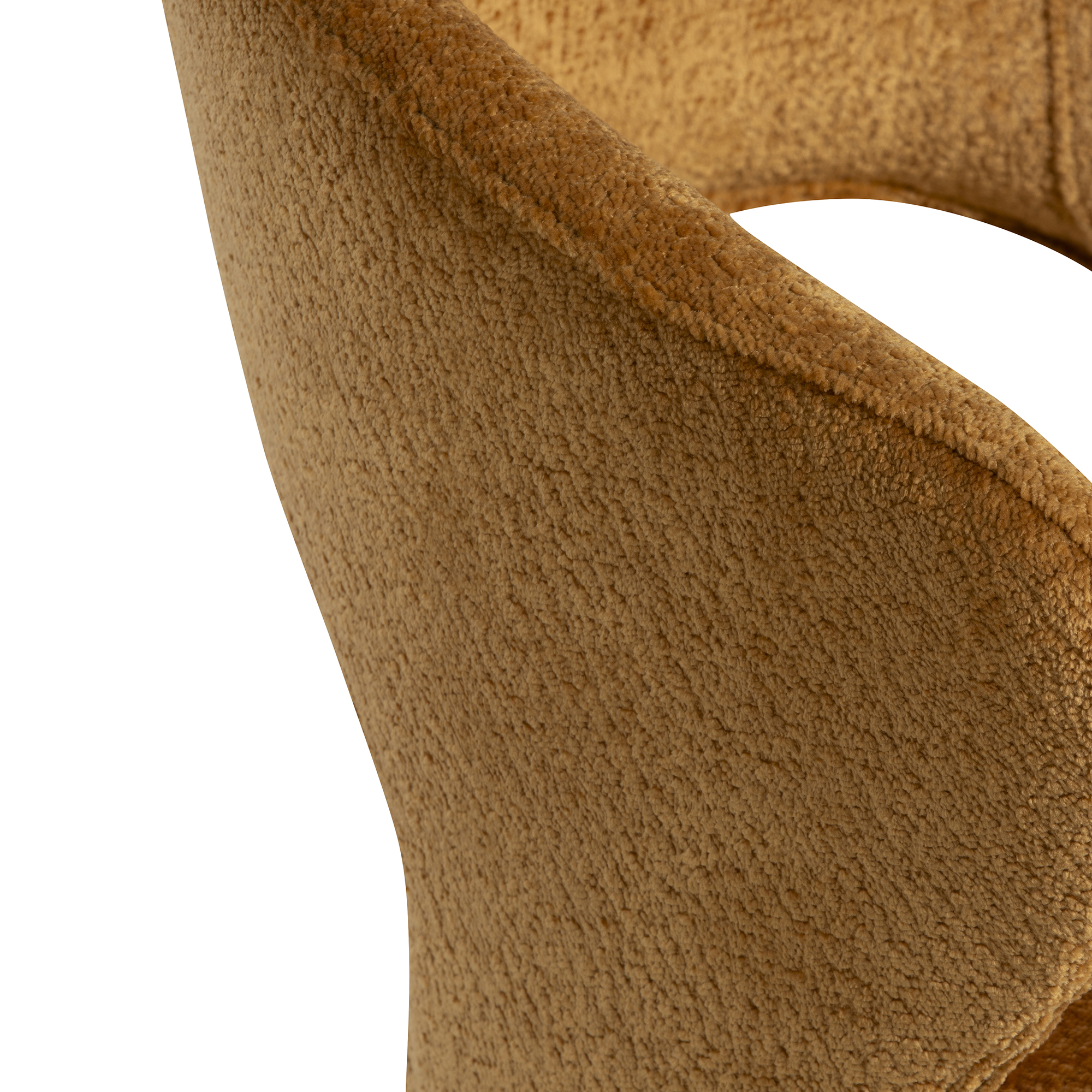 Cagney Golden Curved Open Back Fabric Swivel Chair, Matt Black