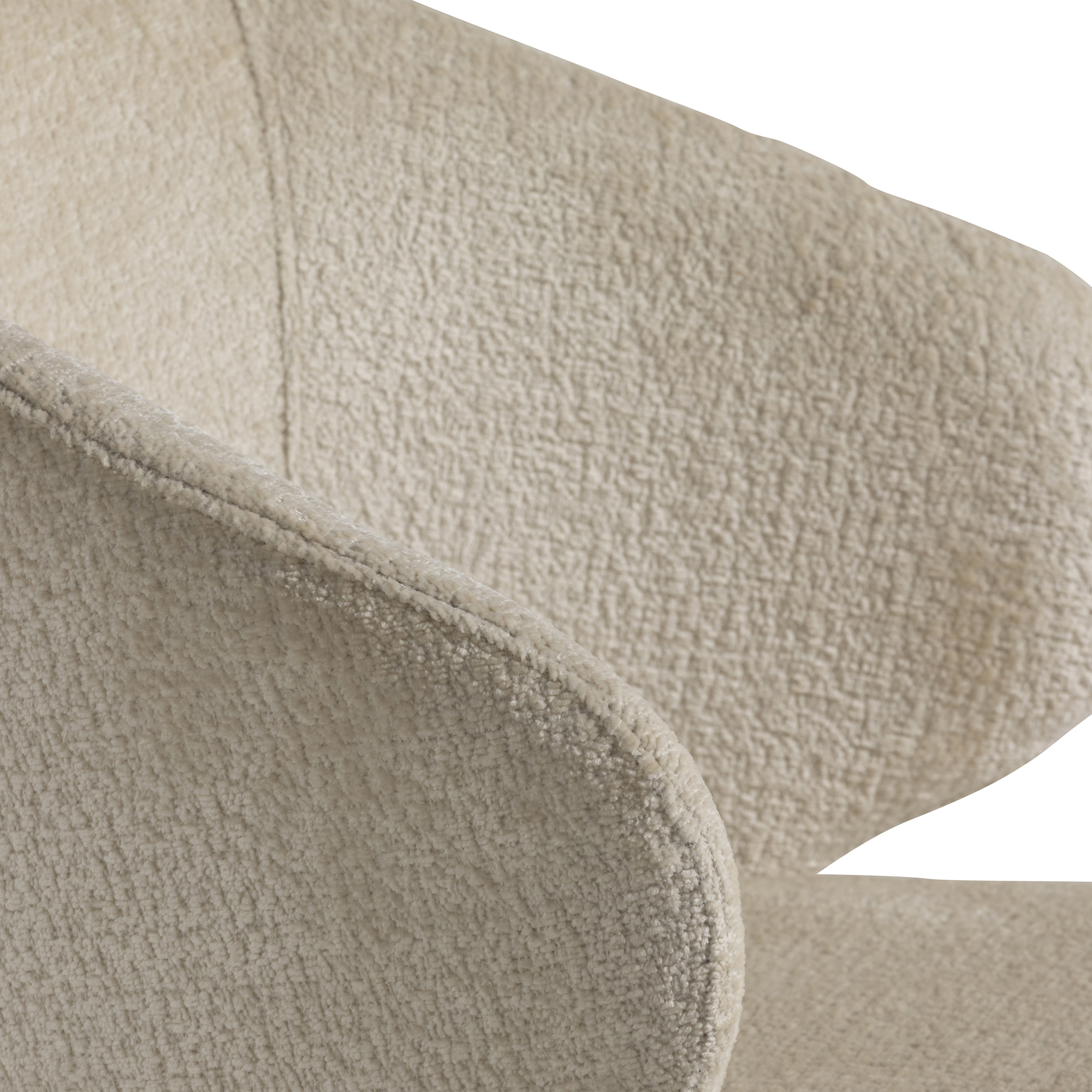 Minerva Cream Fabric Curved Dining Chair, Bergen 900 Ivory and Weathered Oak