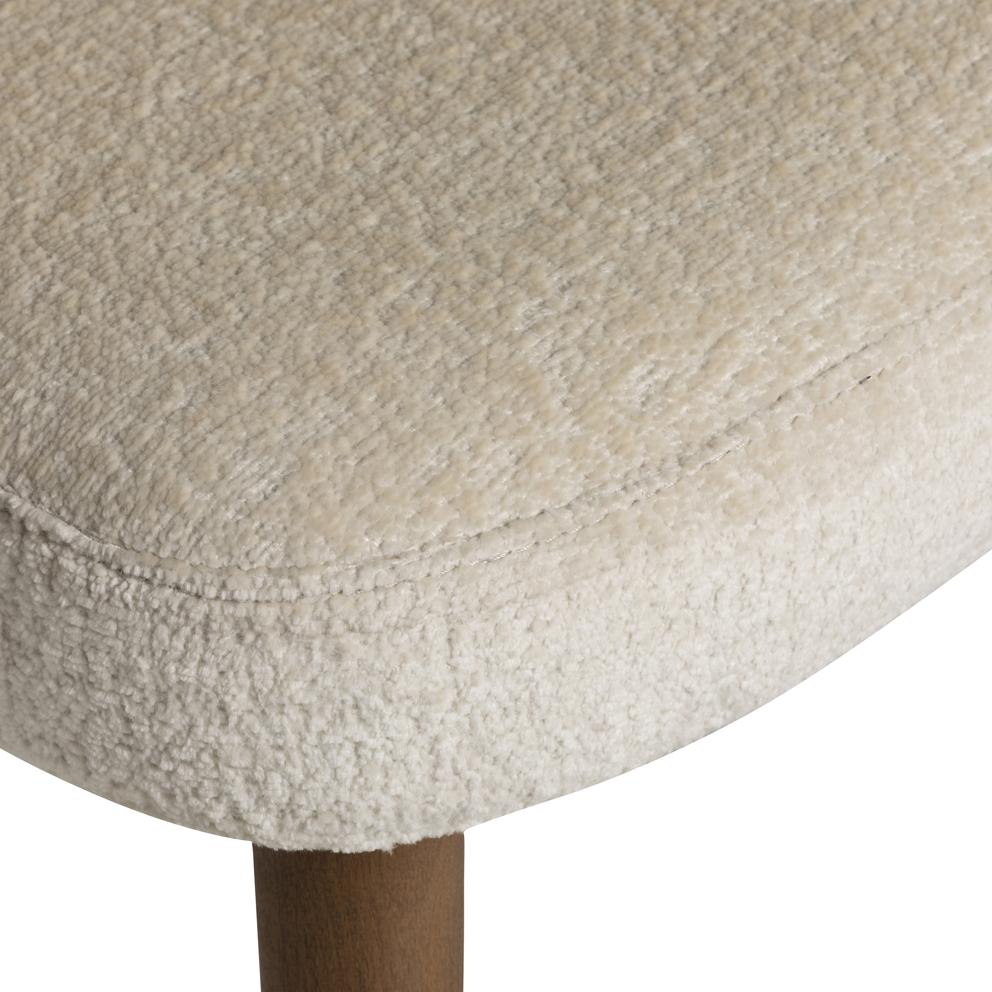 Minerva Cream Fabric Curved Dining Chair, Bergen 900 Ivory and Weathered Oak